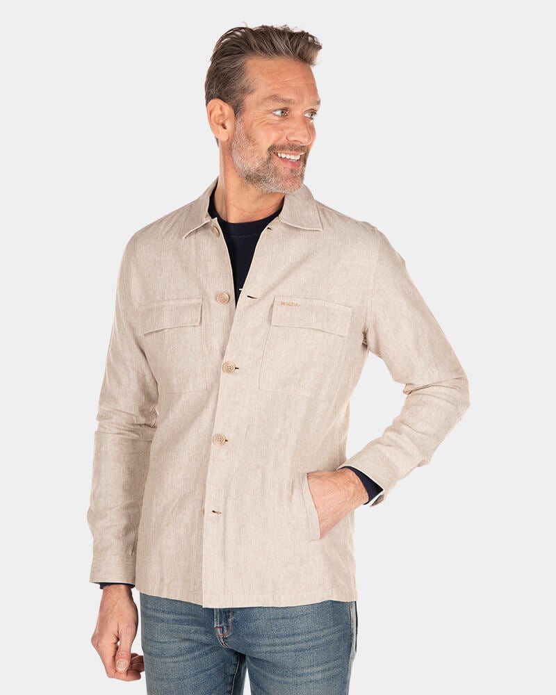 Linnen overshirt - Shimmering Sand