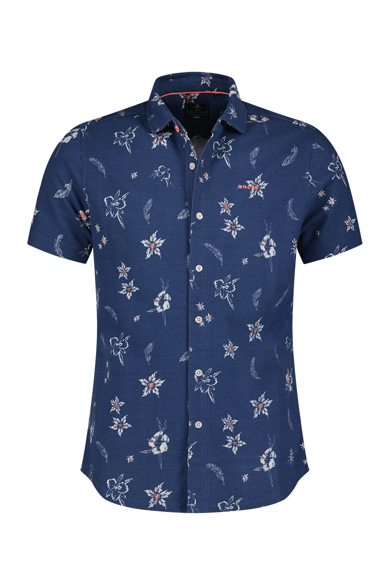 Camisa azul oscuro con mangas cortas. - Dusk Navy