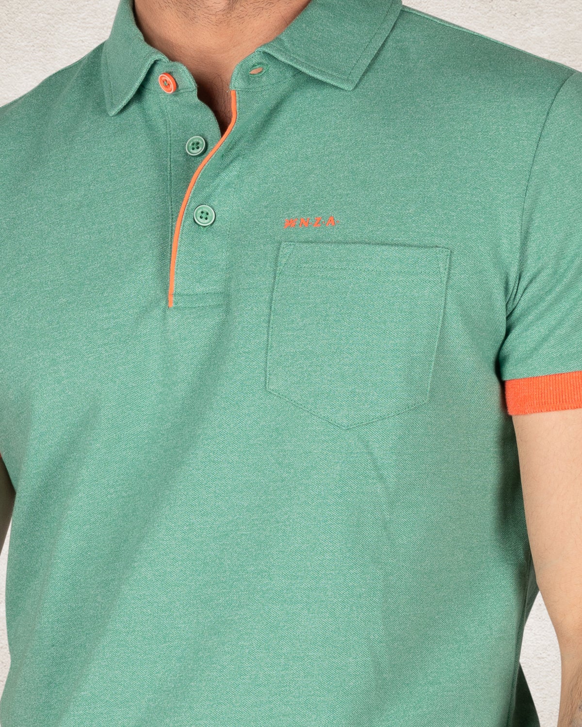 Grünes Polo mit Stretch - Amazon Green