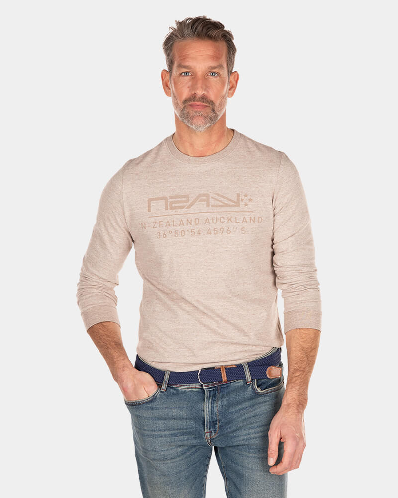 Crew neck long sleeved t-shirt - Shimmering Sand