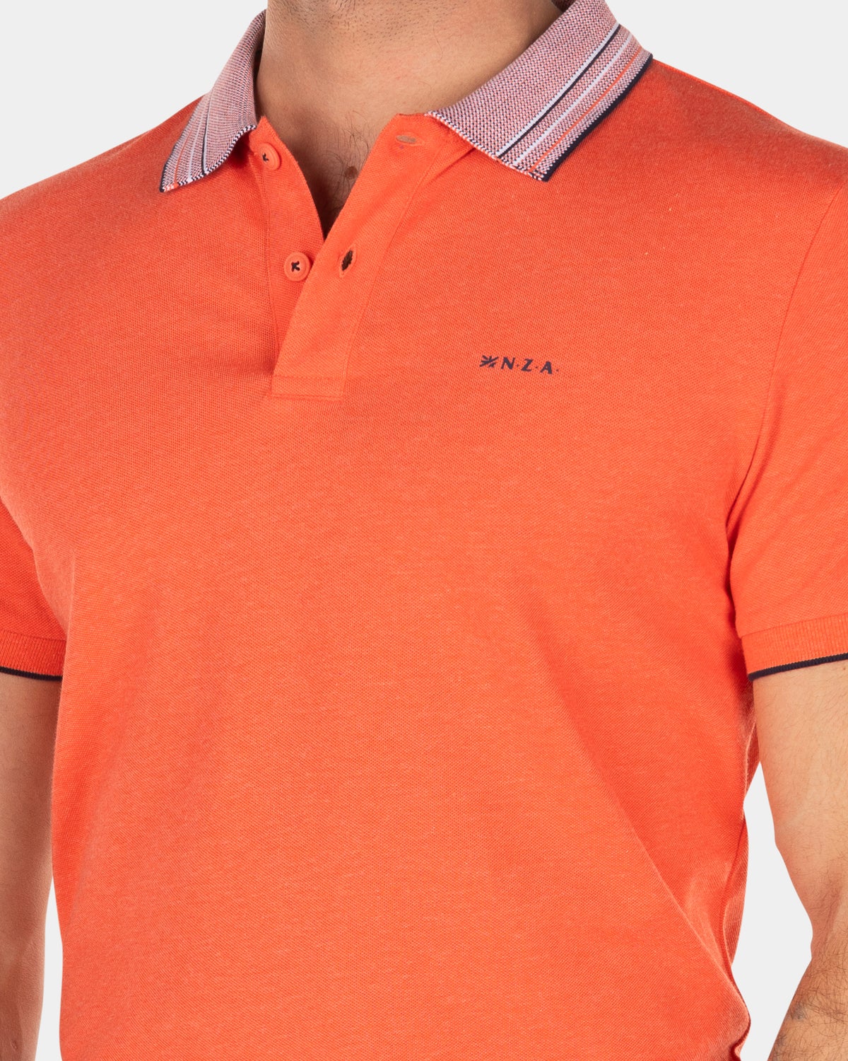 Einfarbiges Poloshirt mit kurzen Ärmeln - Golden Orange