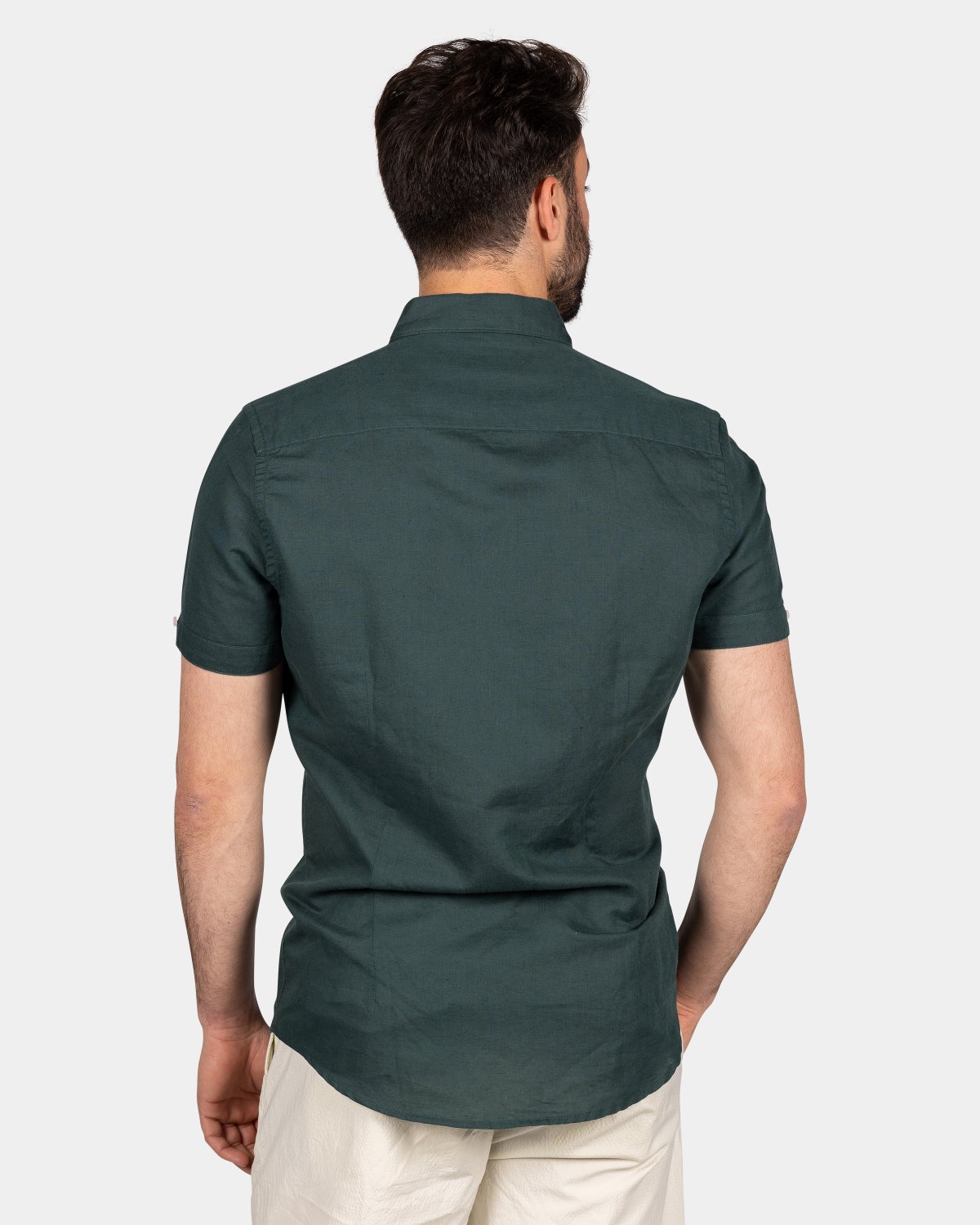 Chemise en lin ﾈ manches courtes - Classic Green