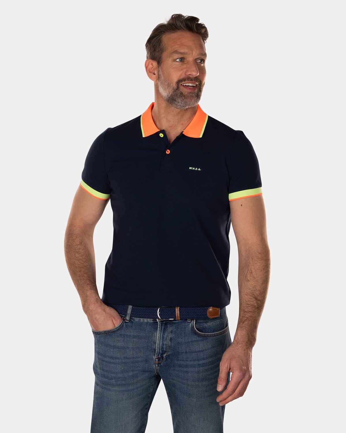 Basic katoenen polo shirt - High Summer Navy