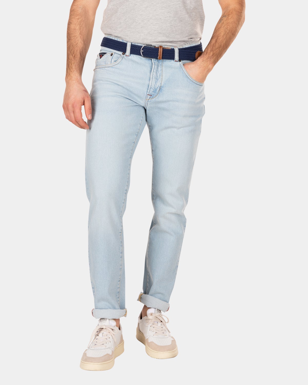 Lichtblauwe spijkerbroek met stretch - Bleach Denim