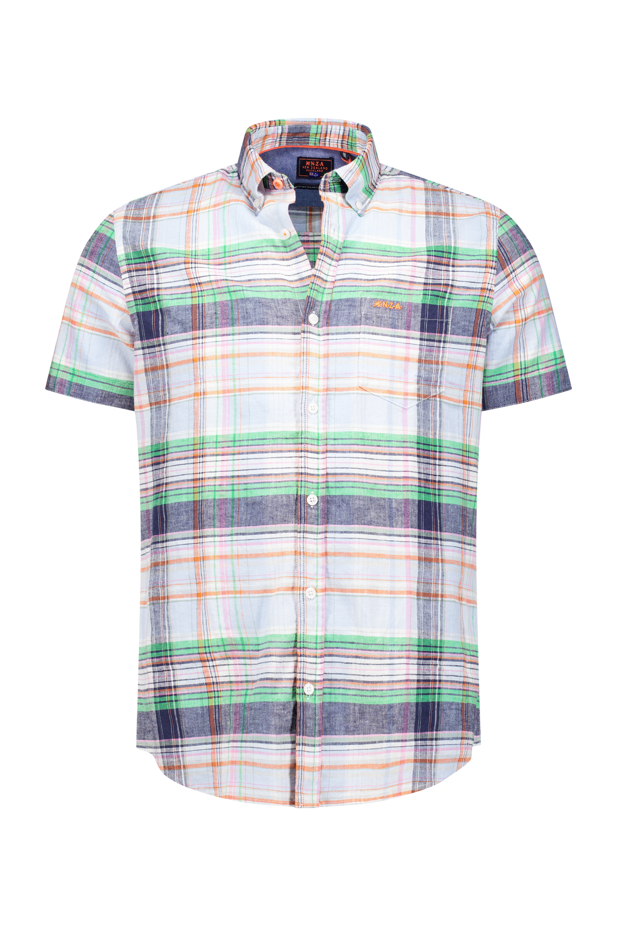 Camisa de cuadros con manga corta - Blue Multi Colour