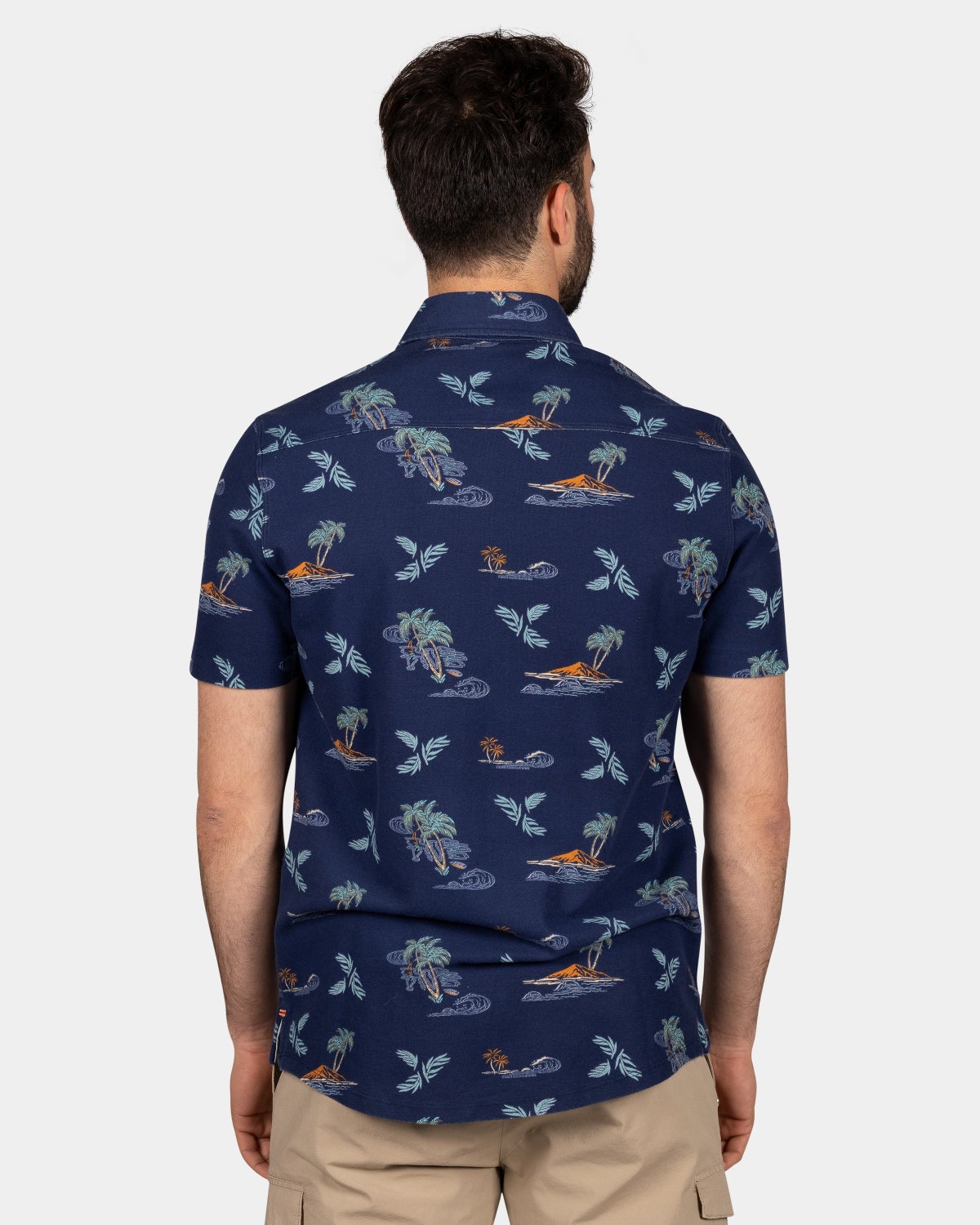 Navy overhemd met zomerse print - Ocean Navy