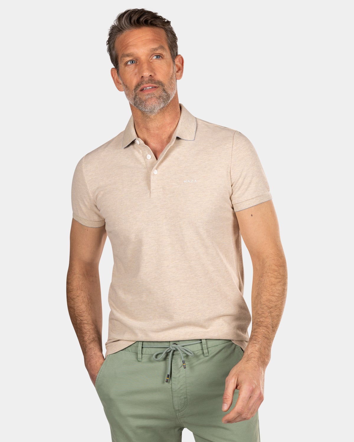 Braunes Poloshirt - Oat Sand