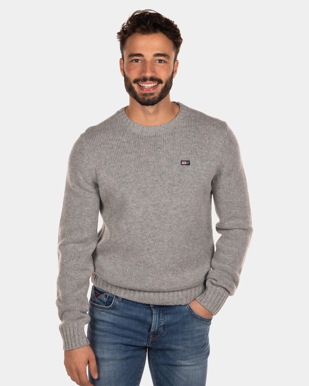 Pullover mit Rundhalsausschnitt Stag - Concrete Grey