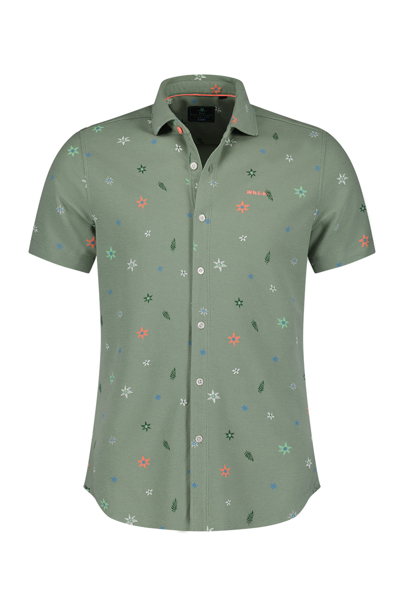 Camisa verde con flores. - Mellow Army