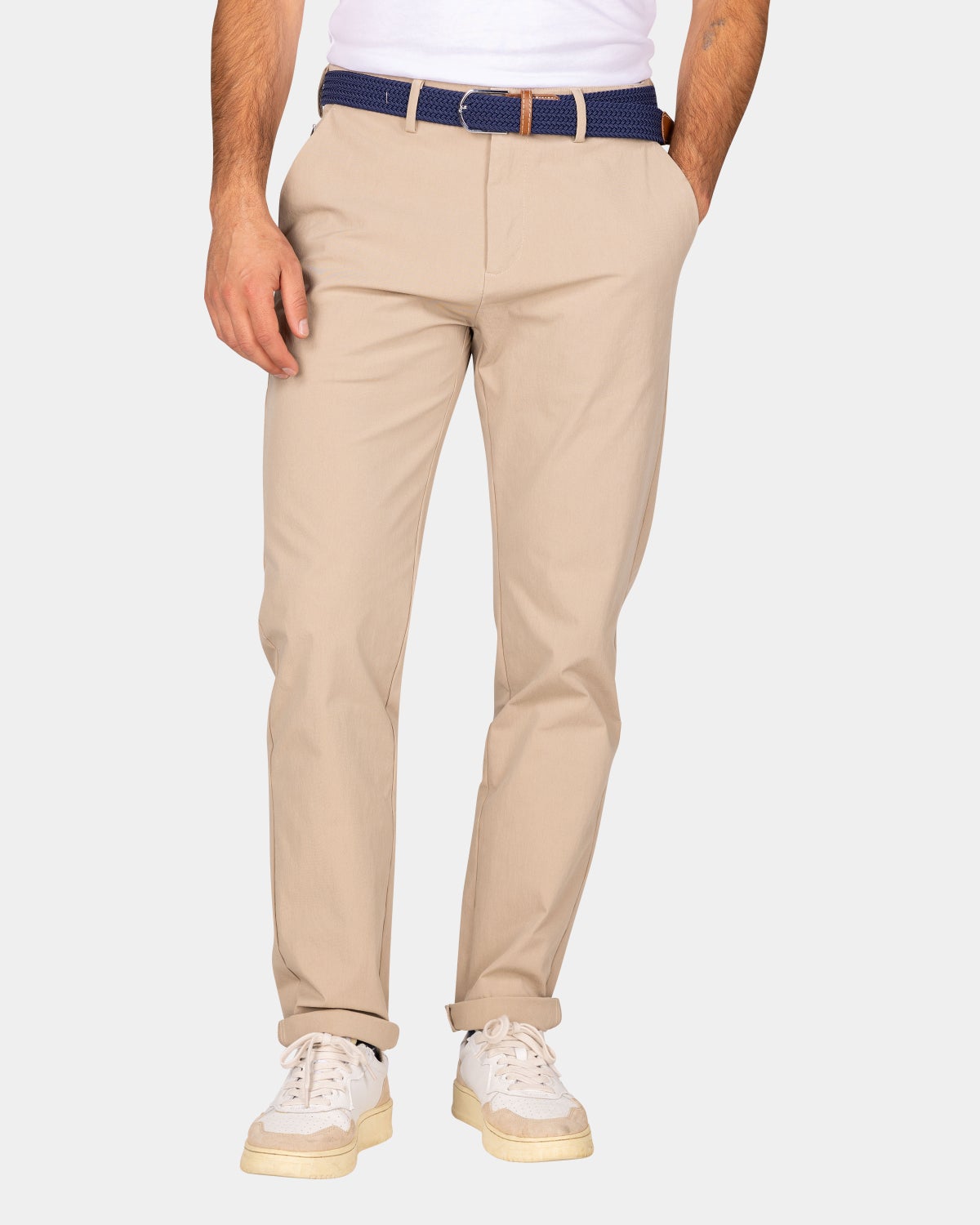 Ecru chino with stretch - Shimmering Sand