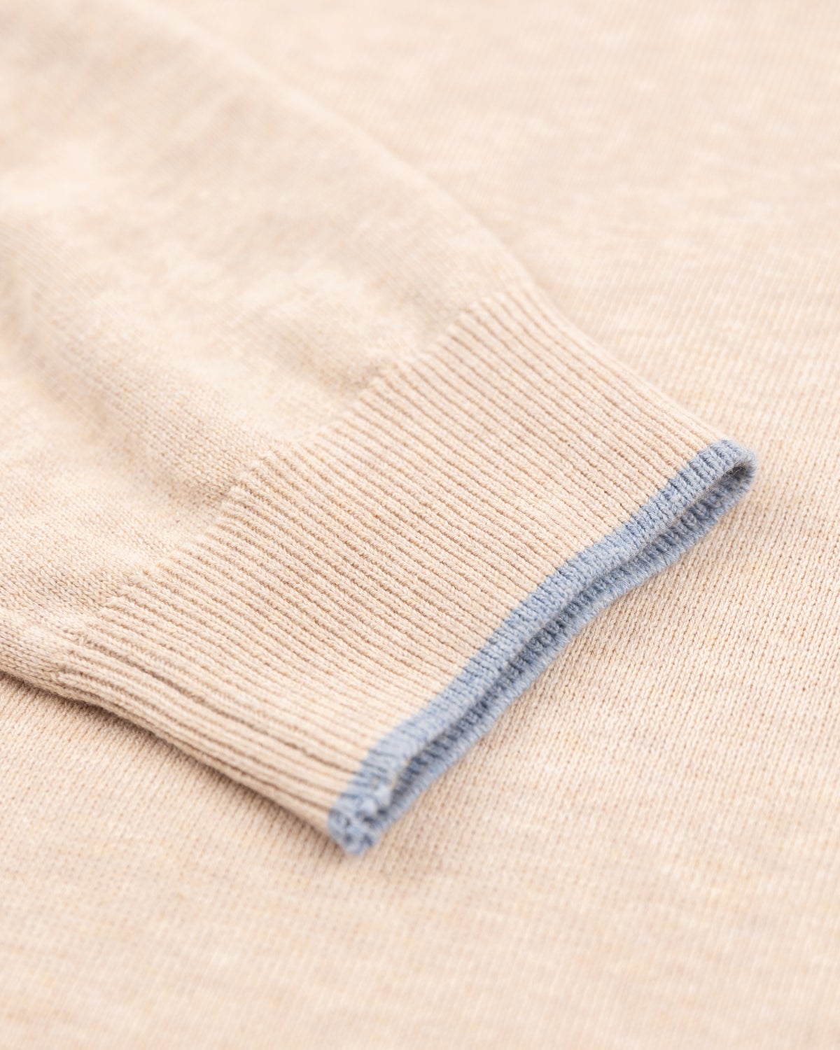 Beige half zip pullover - Oat Sand