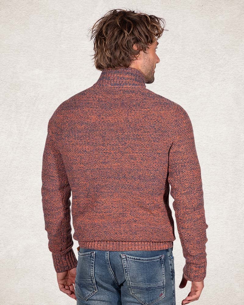 Jersey de punto liso con media cremallera - Ginger Orange