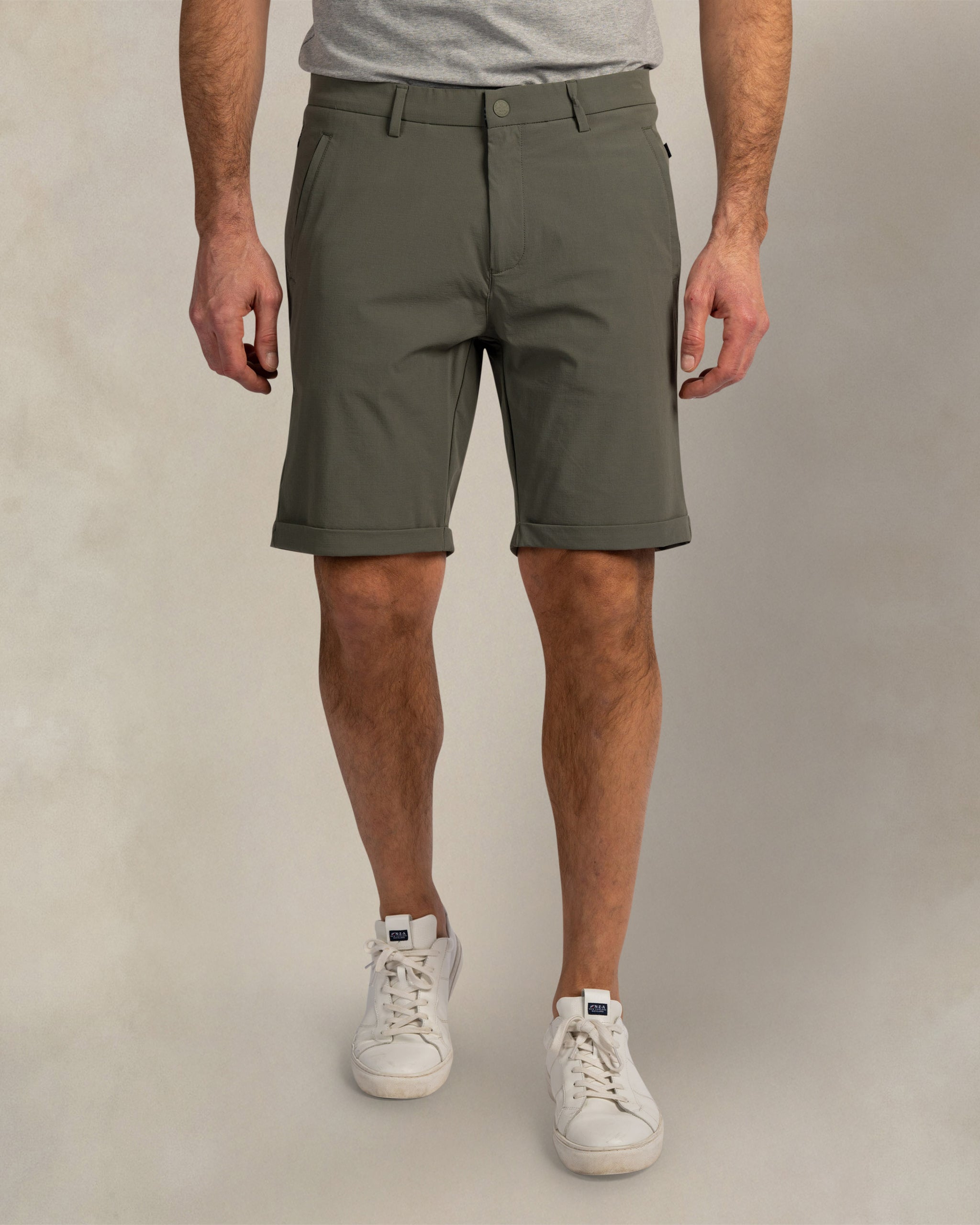 Donkergroene sportieve stretch shorts Donkergroene sportieve stretch shorts