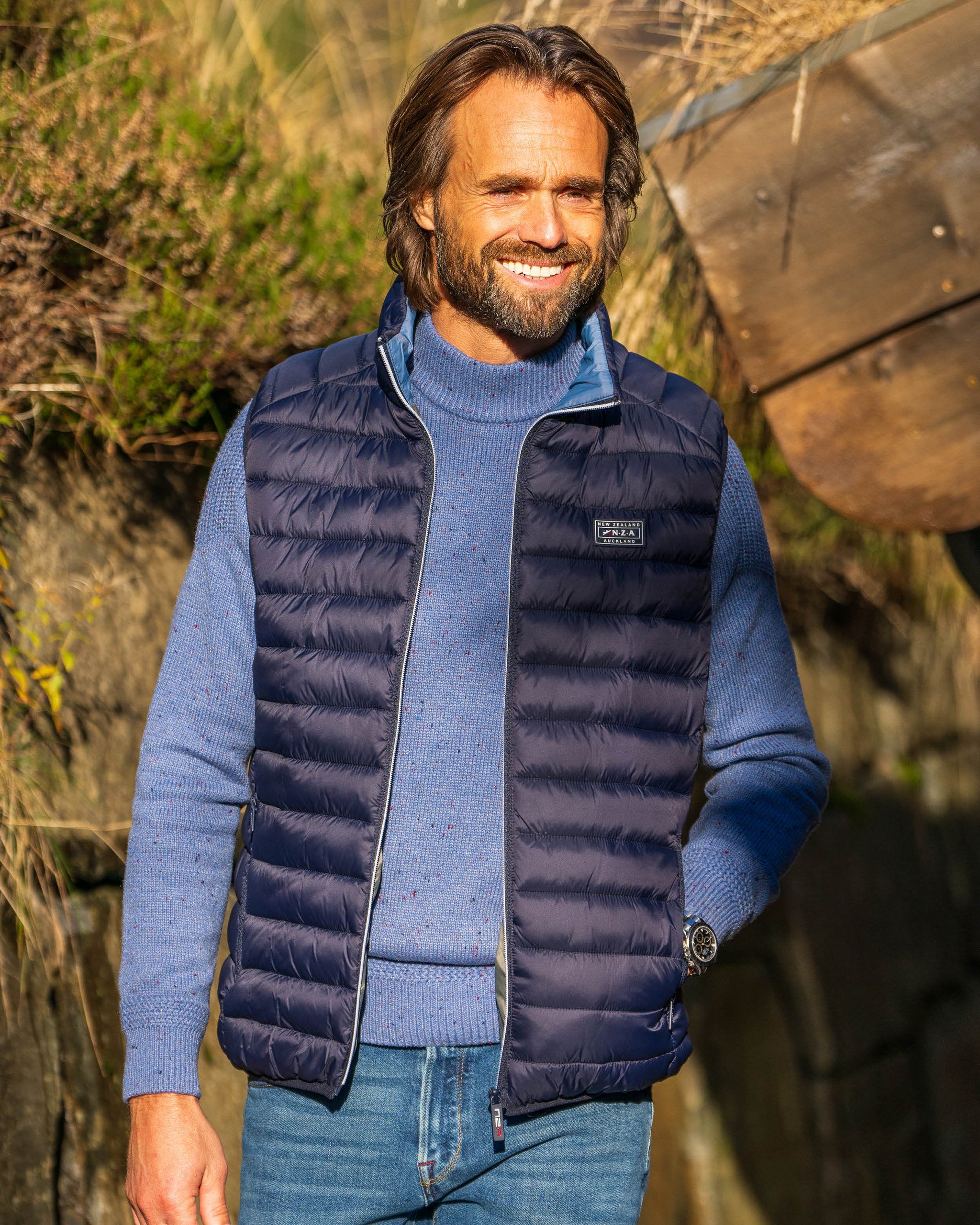 Blaue gesteppte Weste Blaue gesteppte Weste