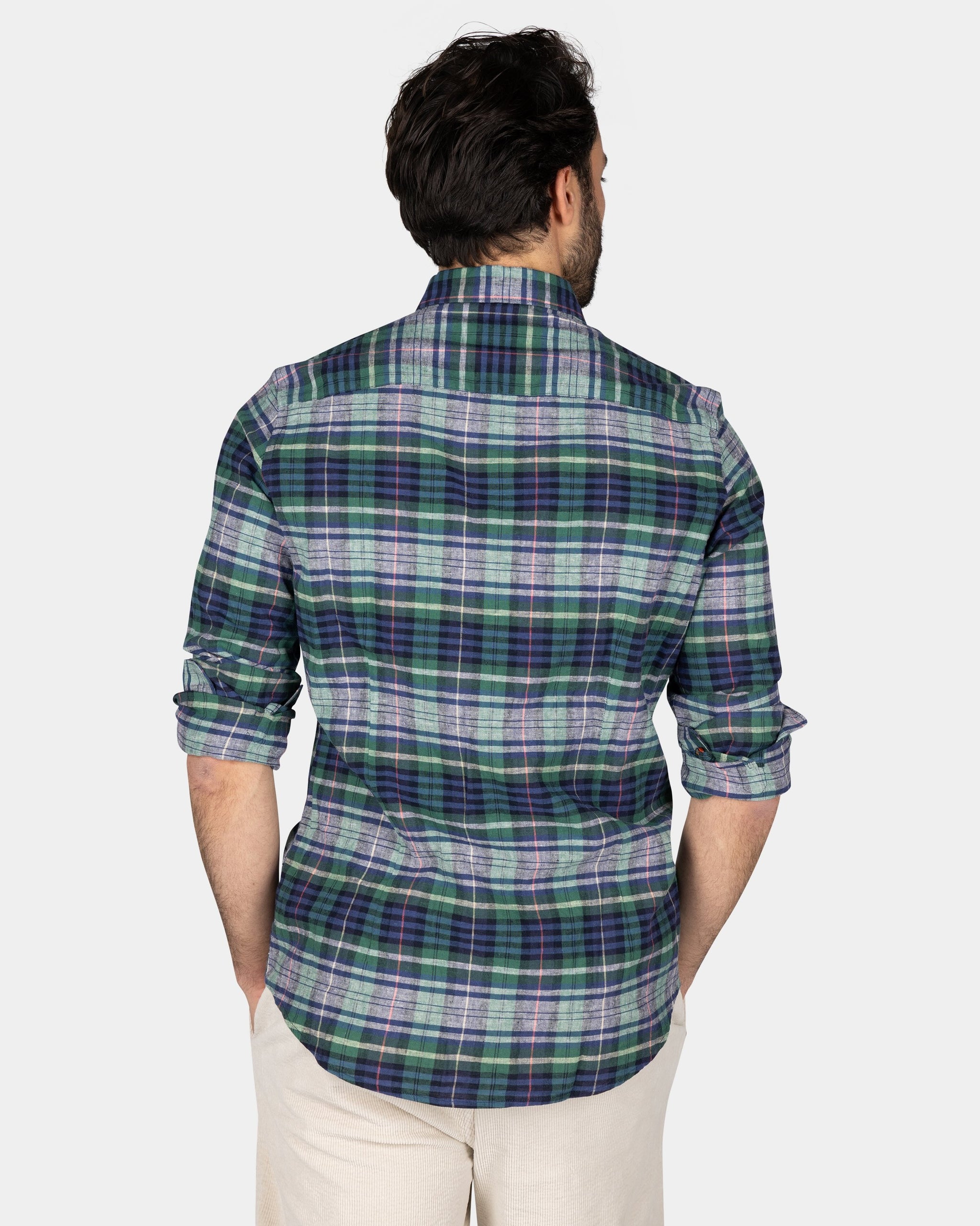 Navy Green Purple Checked Shirt Navy Green Purple Checked Shirt