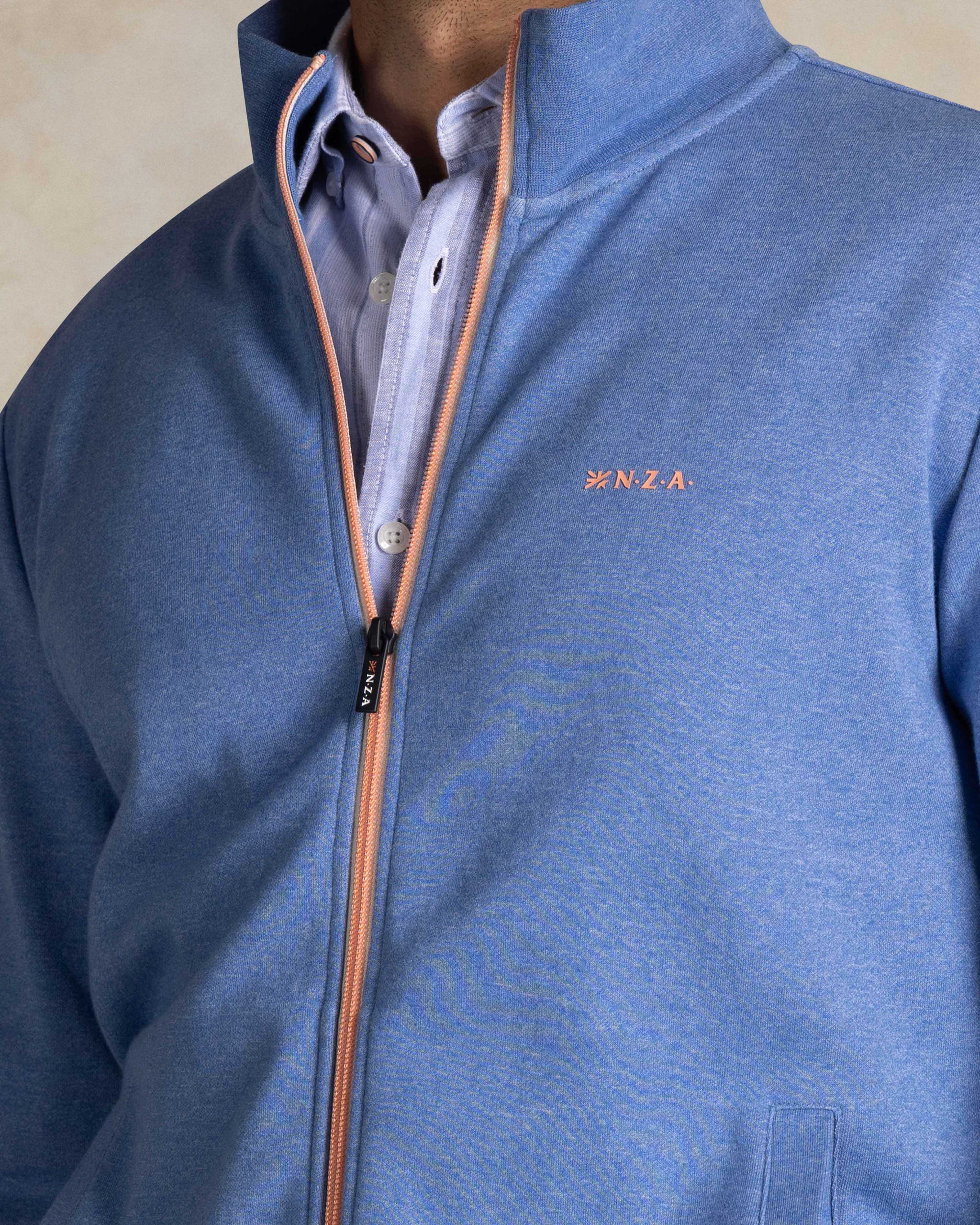 Blauwe katoenen sweat vest Blauwe katoenen sweat vest