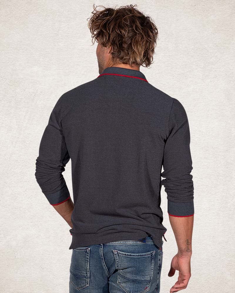 Plain cotton rugby shirt - Smoked Green Plain cotton rugby shirt - Smoked Green