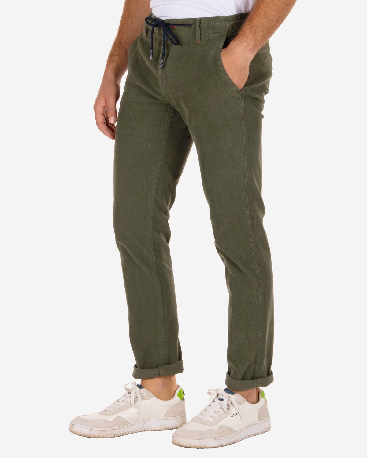 Napier Corduroy pantalones chino - Rock Green