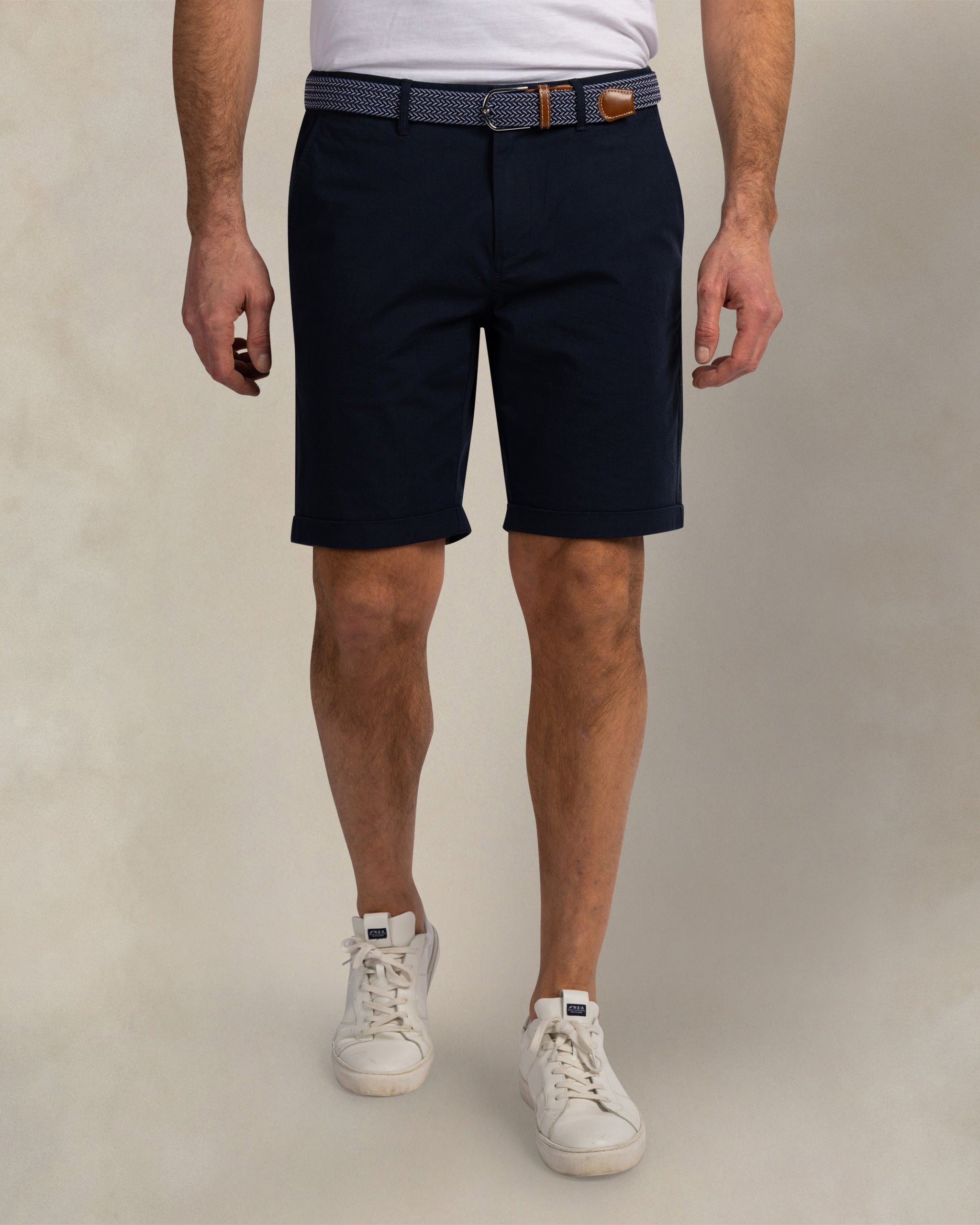 Dunkelblaue Baumwollstretch-Chino-Shorts Dunkelblaue Baumwollstretch-Chino-Shorts