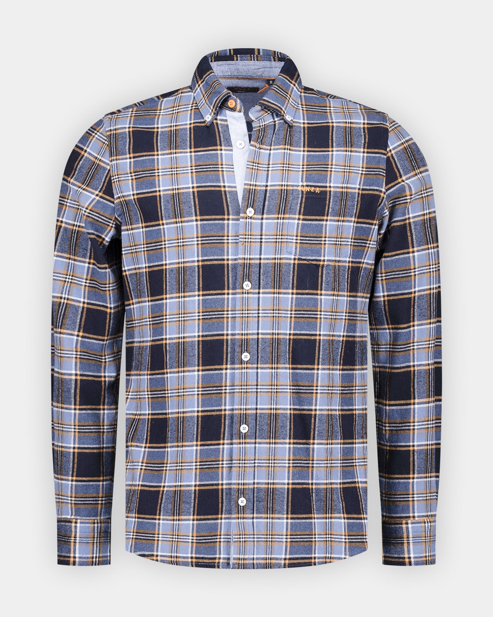 Chemise à carreaux en coton bleu Chemise à carreaux en coton bleu