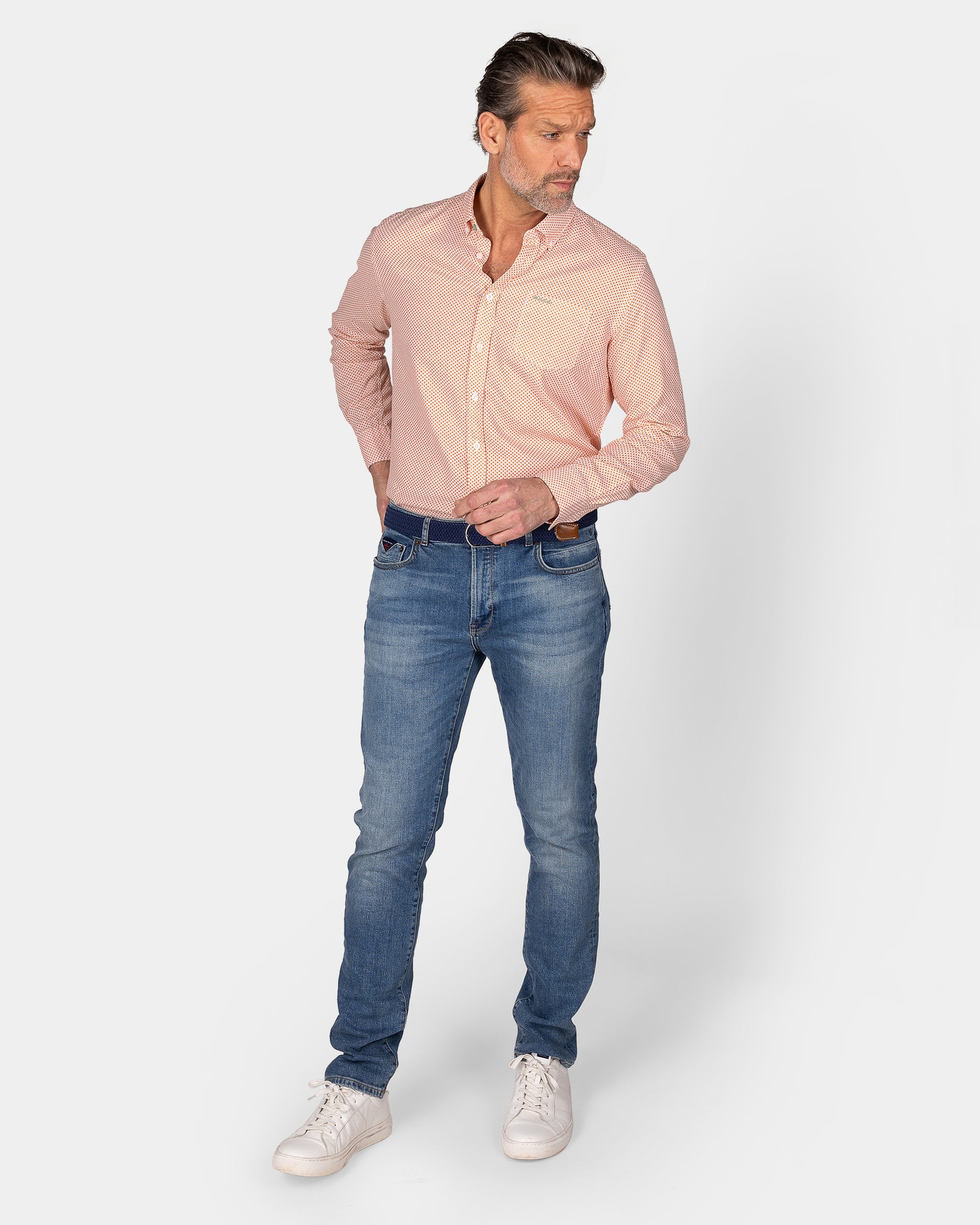 Chemise verte unie avec du lin Chemise verte unie avec du lin