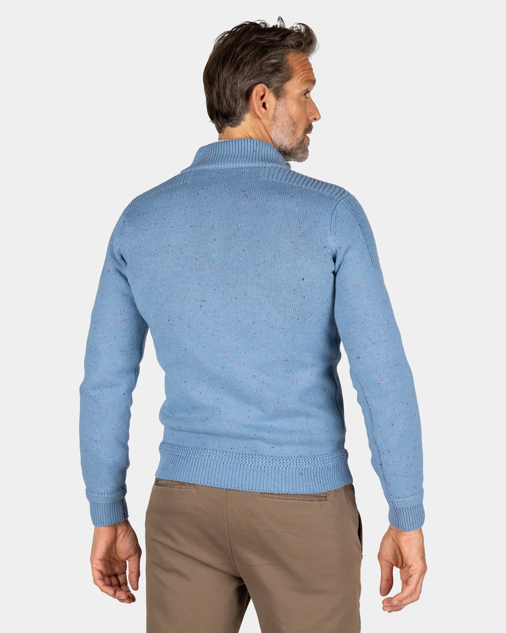 Blauer Pullover mit halbem Reißverschluss - Brave Blue Blauer Pullover mit halbem Reißverschluss - Brave Blue