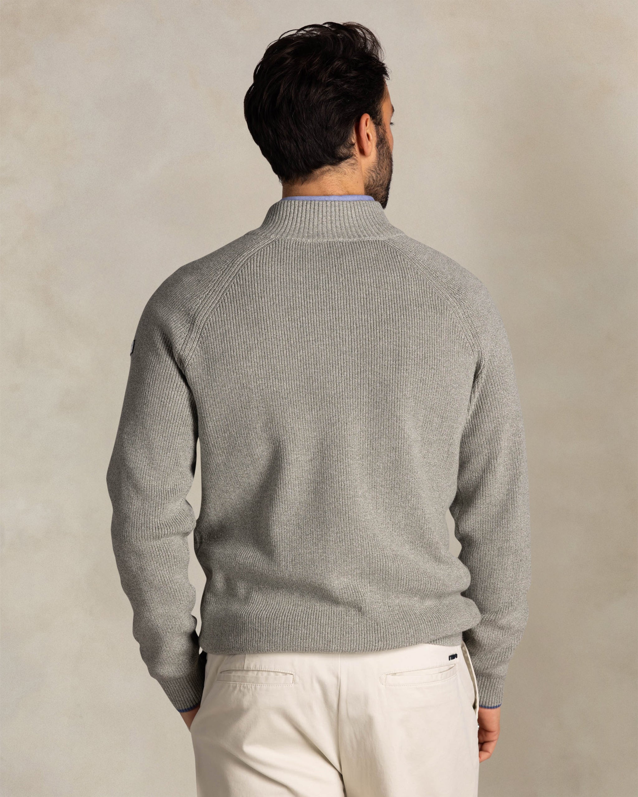 Groene katoenen half zip trui Groene katoenen half zip trui