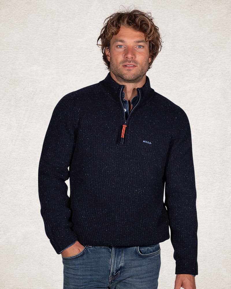 Cotton wool half zip pullover - Pitch Navy Cotton wool half zip pullover - Pitch Navy