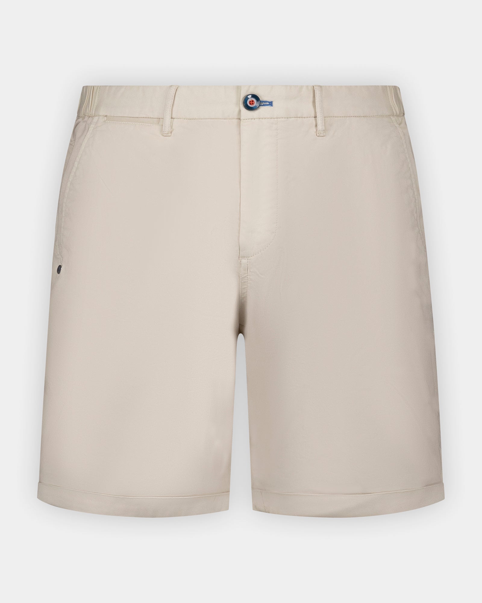 Bermudas de algodón elástico en color crudo Bermudas de algodón elástico en color crudo