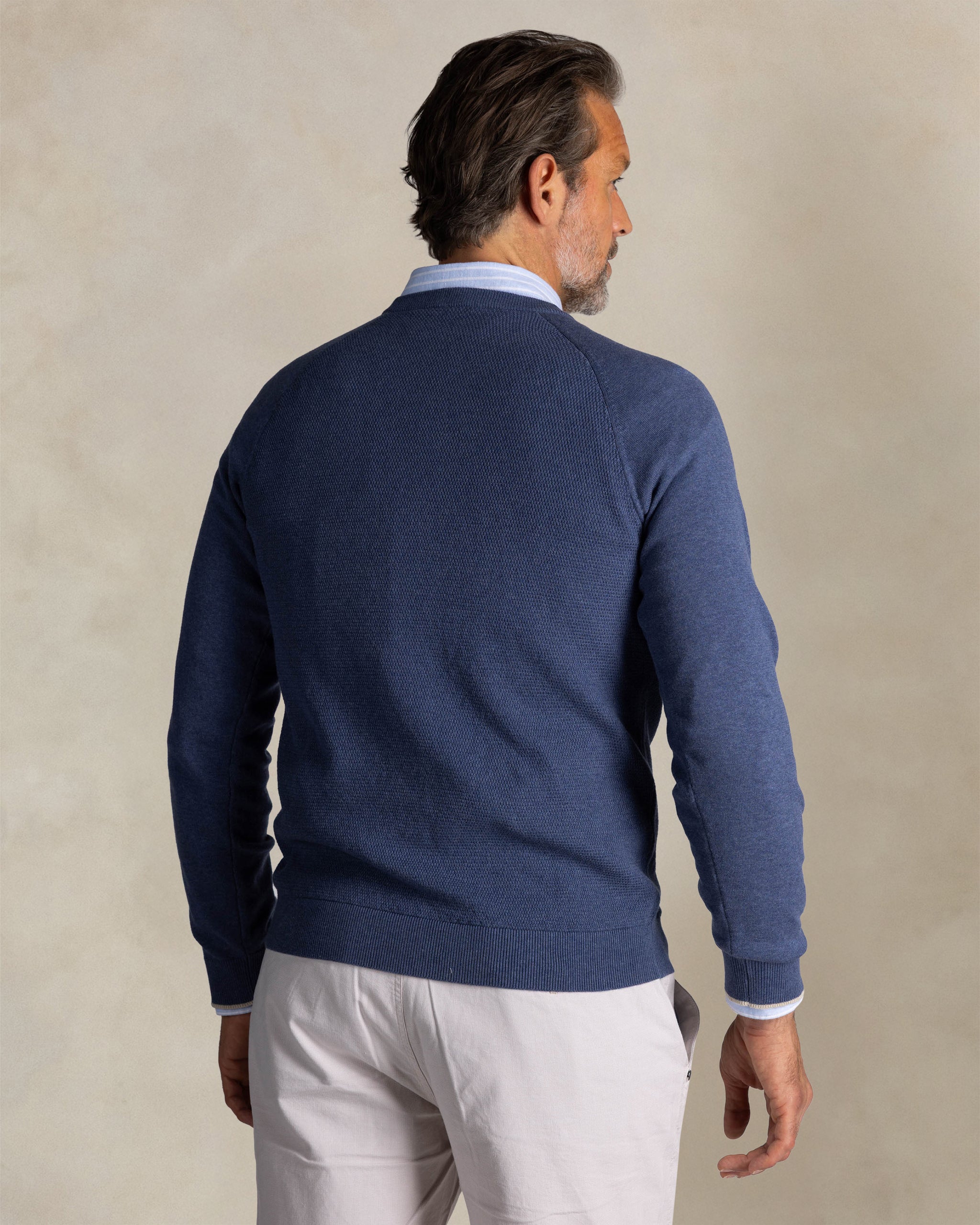 Blue cotton crew neck sweater Blue cotton crew neck sweater