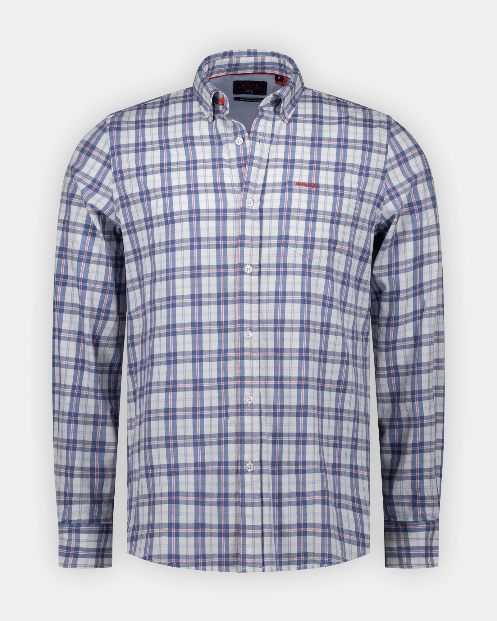 Blauw geruit katoenen overhemd Blauw geruit katoenen overhemd