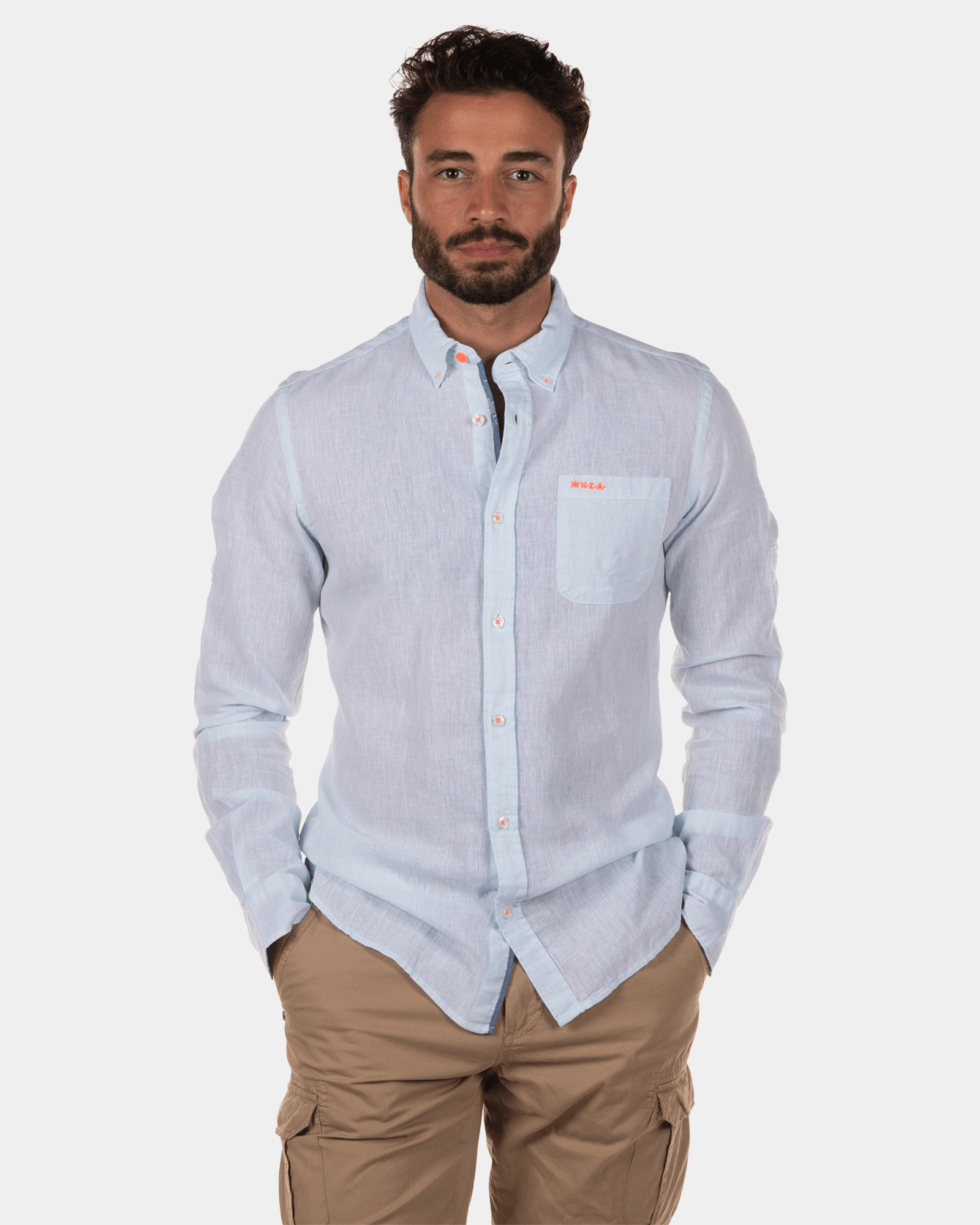 Camisa de lino Hotoananga - Lagune Blue Camisa de lino Hotoananga - Lagune Blue