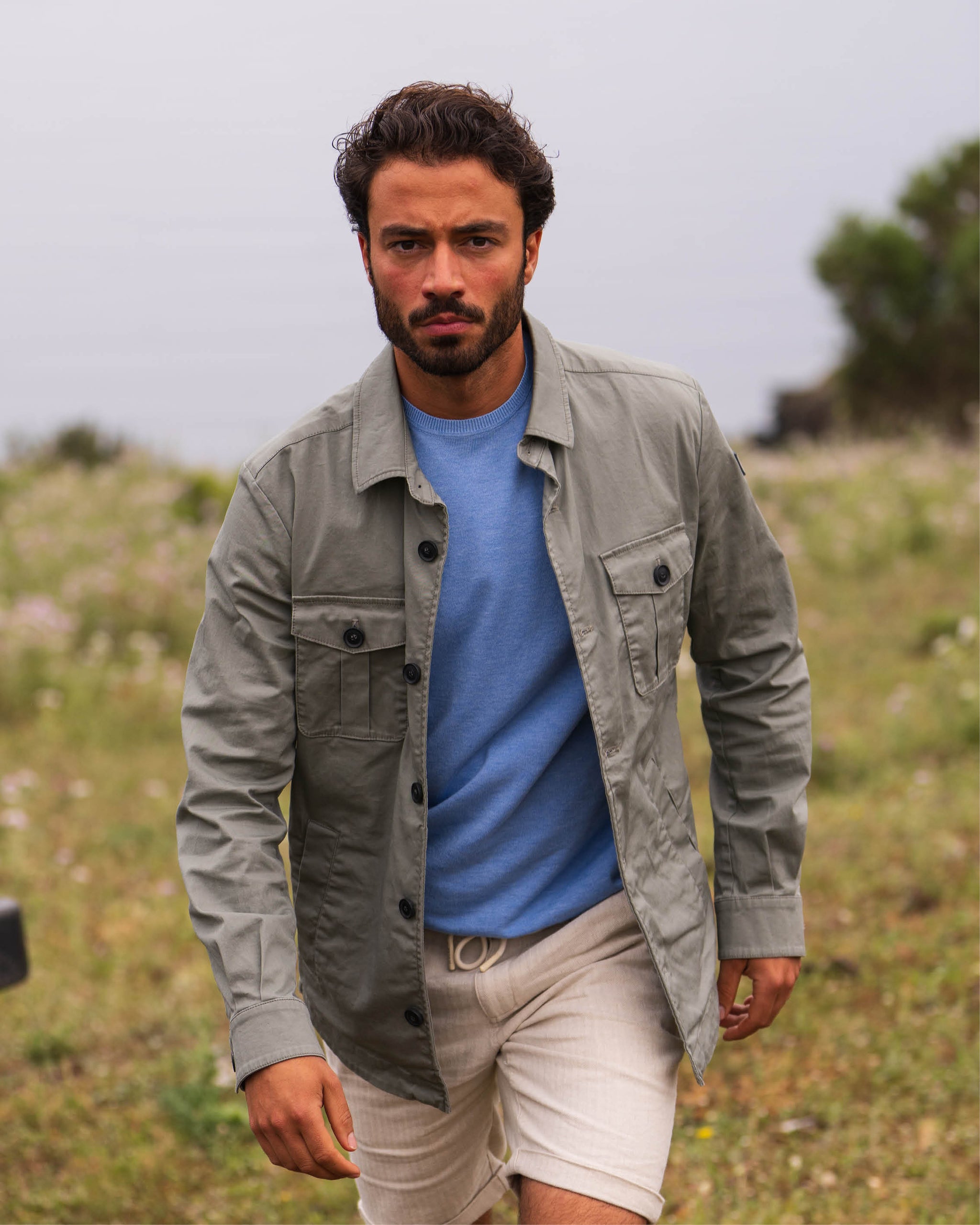 Groene katoenen jas Groene katoenen jas