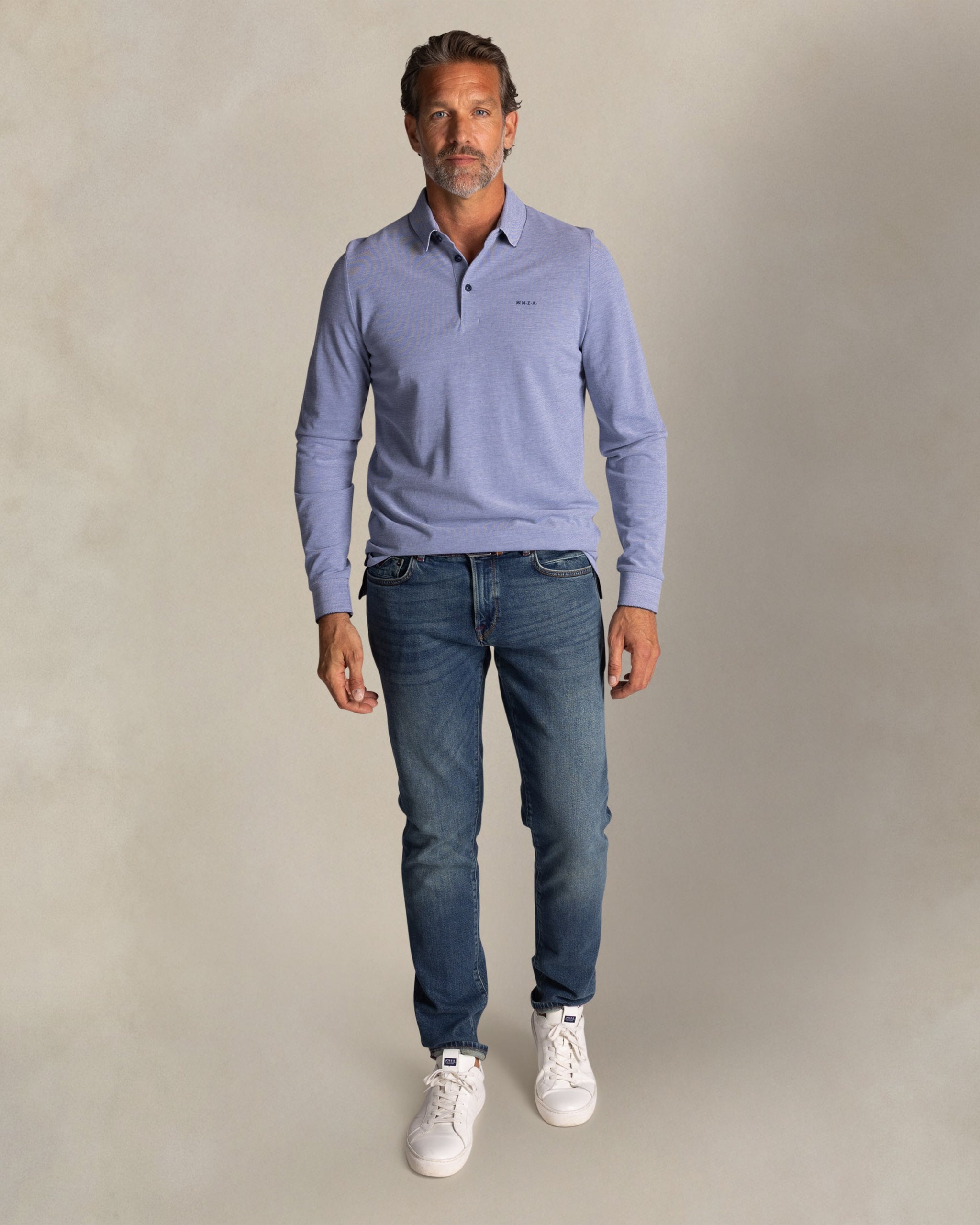 Blue cotton polo shirt Blue cotton polo shirt