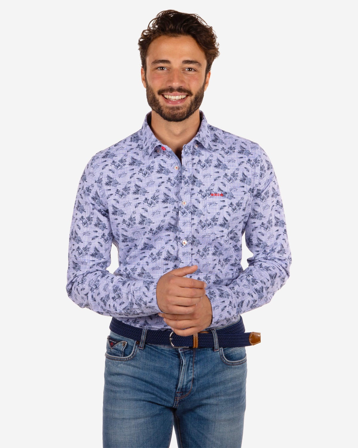Camisa floral Rolleston - Energy Blue