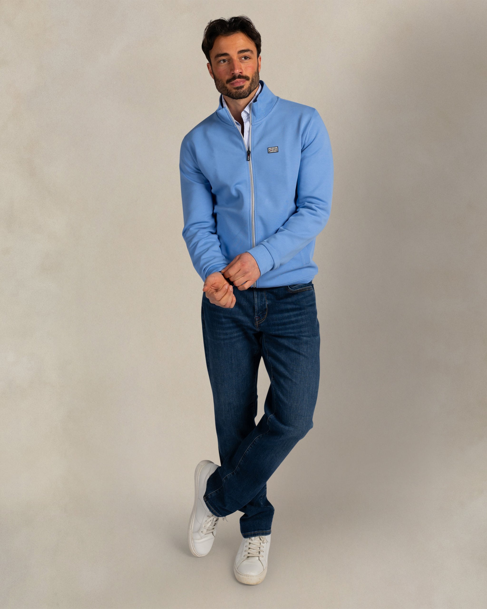 Lichtblauw sweatvest Lichtblauw sweatvest