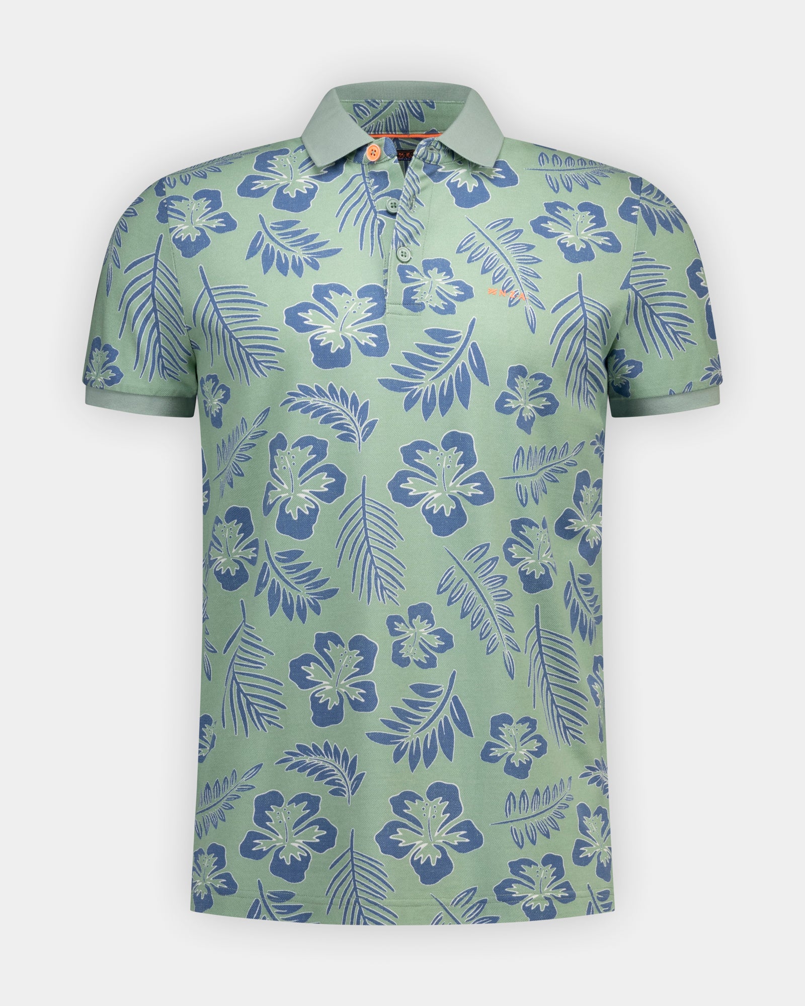 Polo vert à imprimé 100% coton Polo vert à imprimé 100% coton