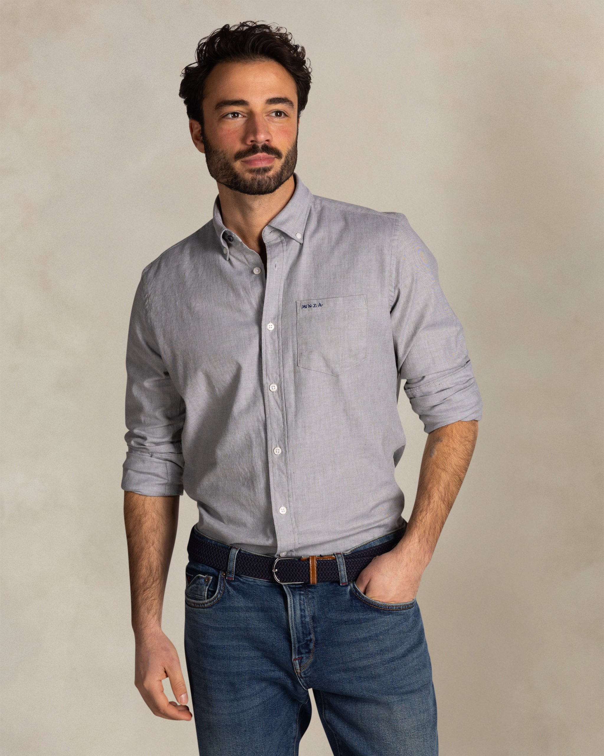 Green cotton stretch shirt Green cotton stretch shirt