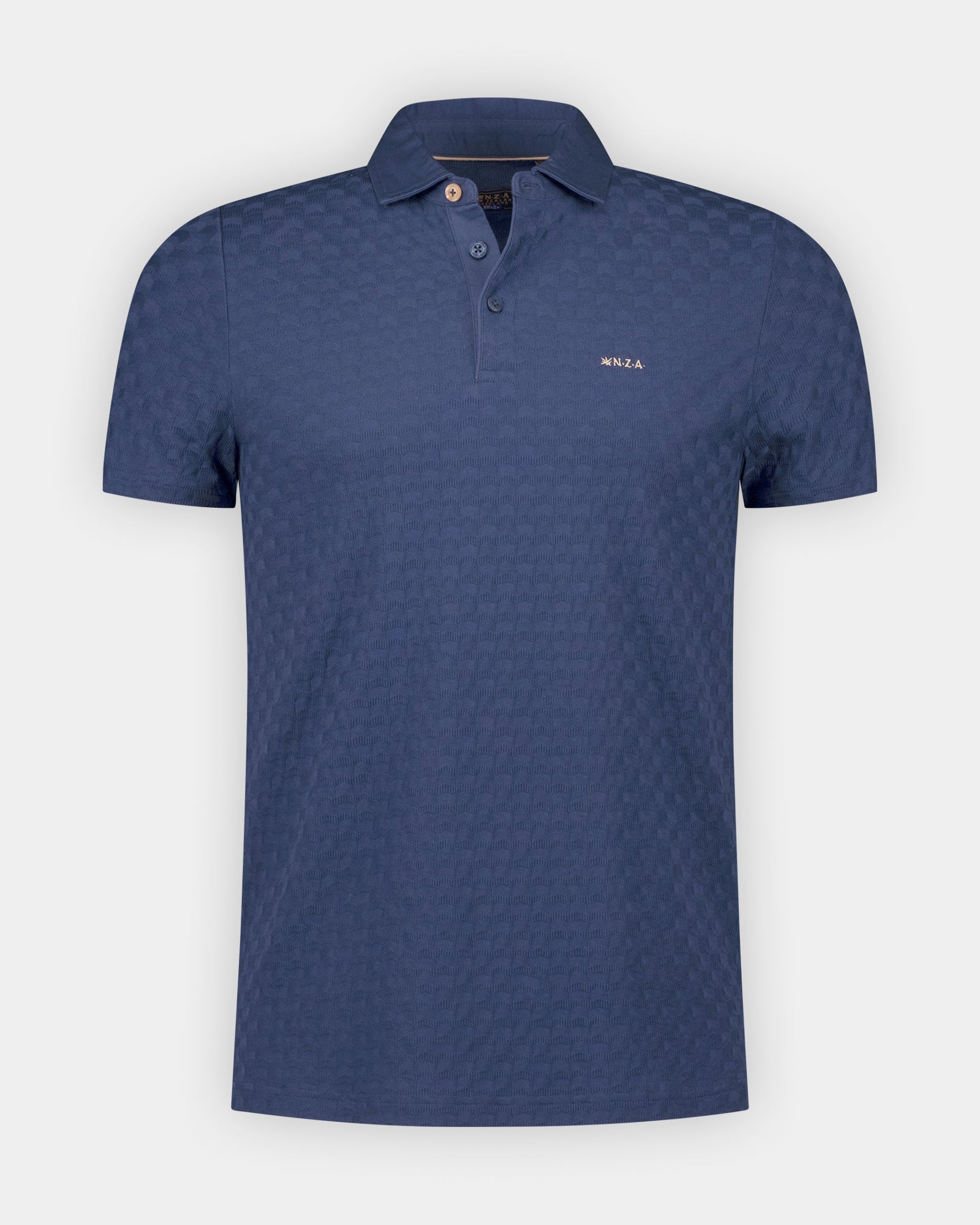Blauwe 100% katoenen polo Blauwe 100% katoenen polo
