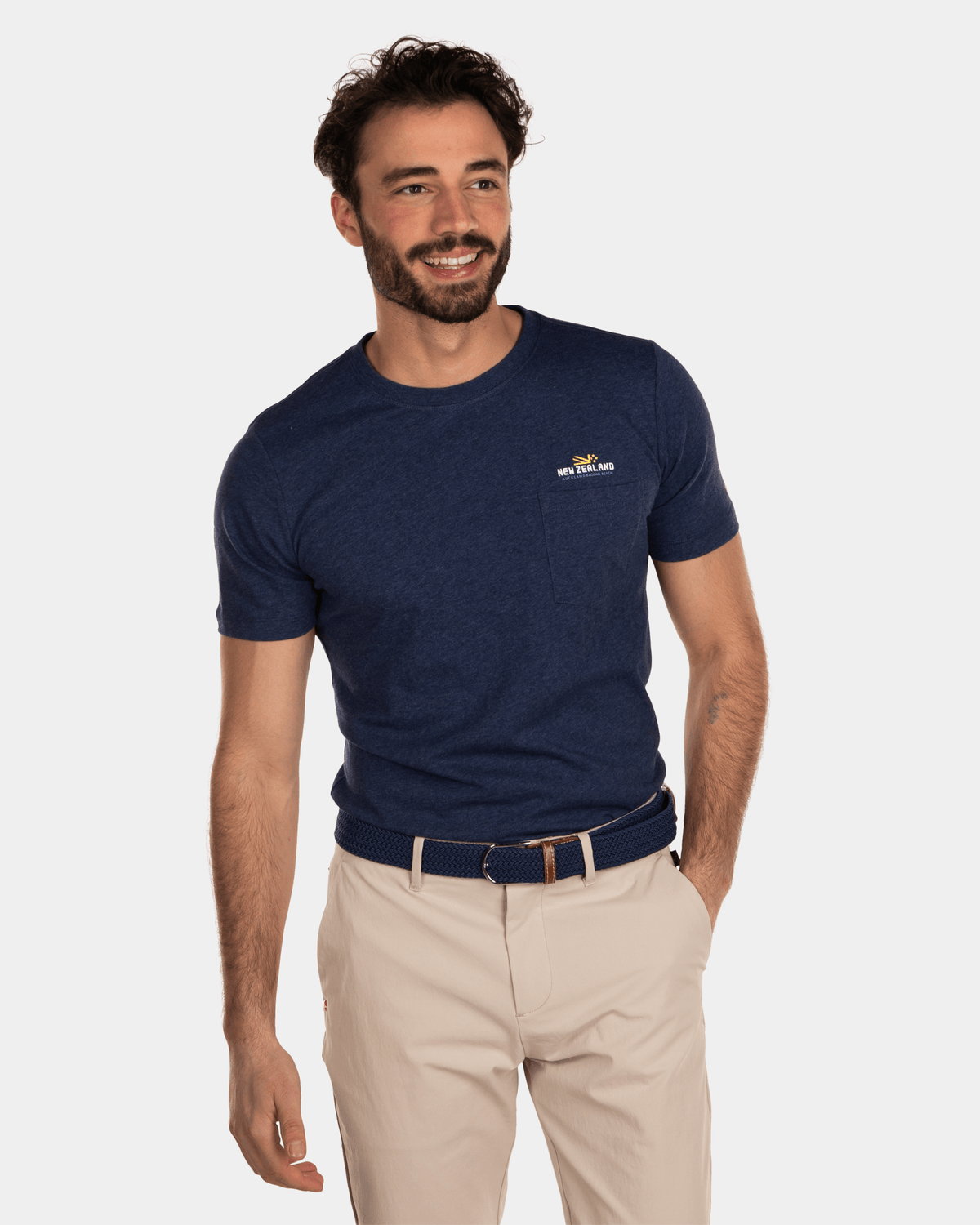 T-shirt en coton avec imprimé - Key Navy