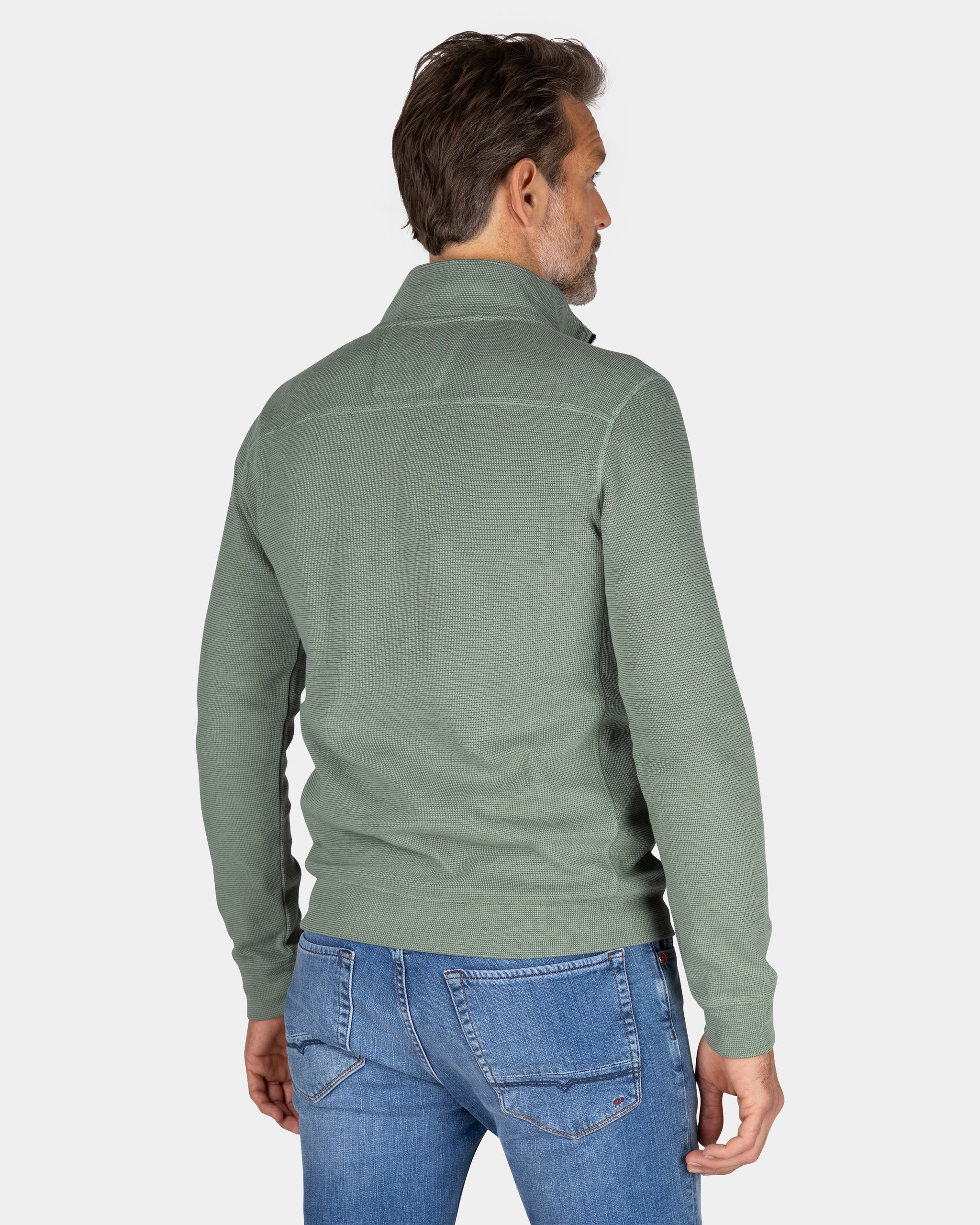 Groene sweater met halve rits - Pebble Green Groene sweater met halve rits - Pebble Green