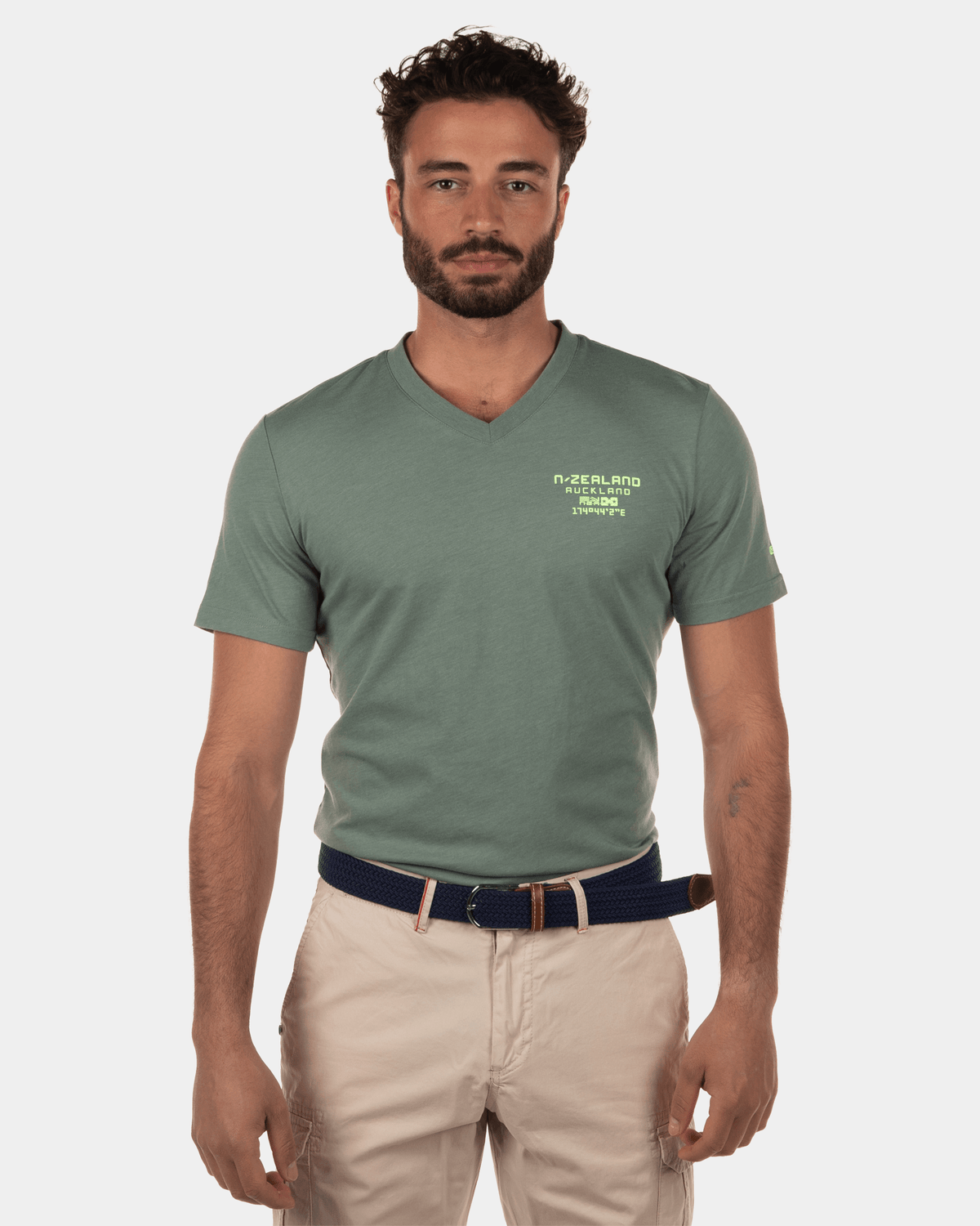 T-shirt à col en V Conroy's Dam - Jungle Army