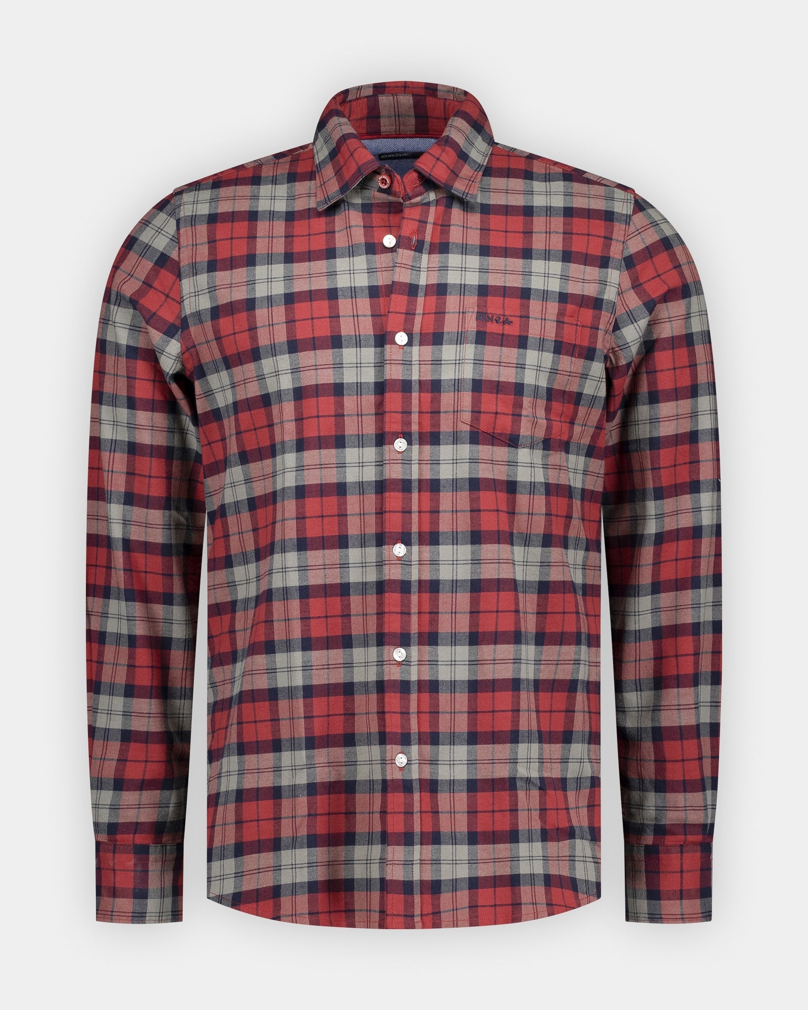 Rot kariertes Baumwollhemd Rot kariertes Baumwollhemd