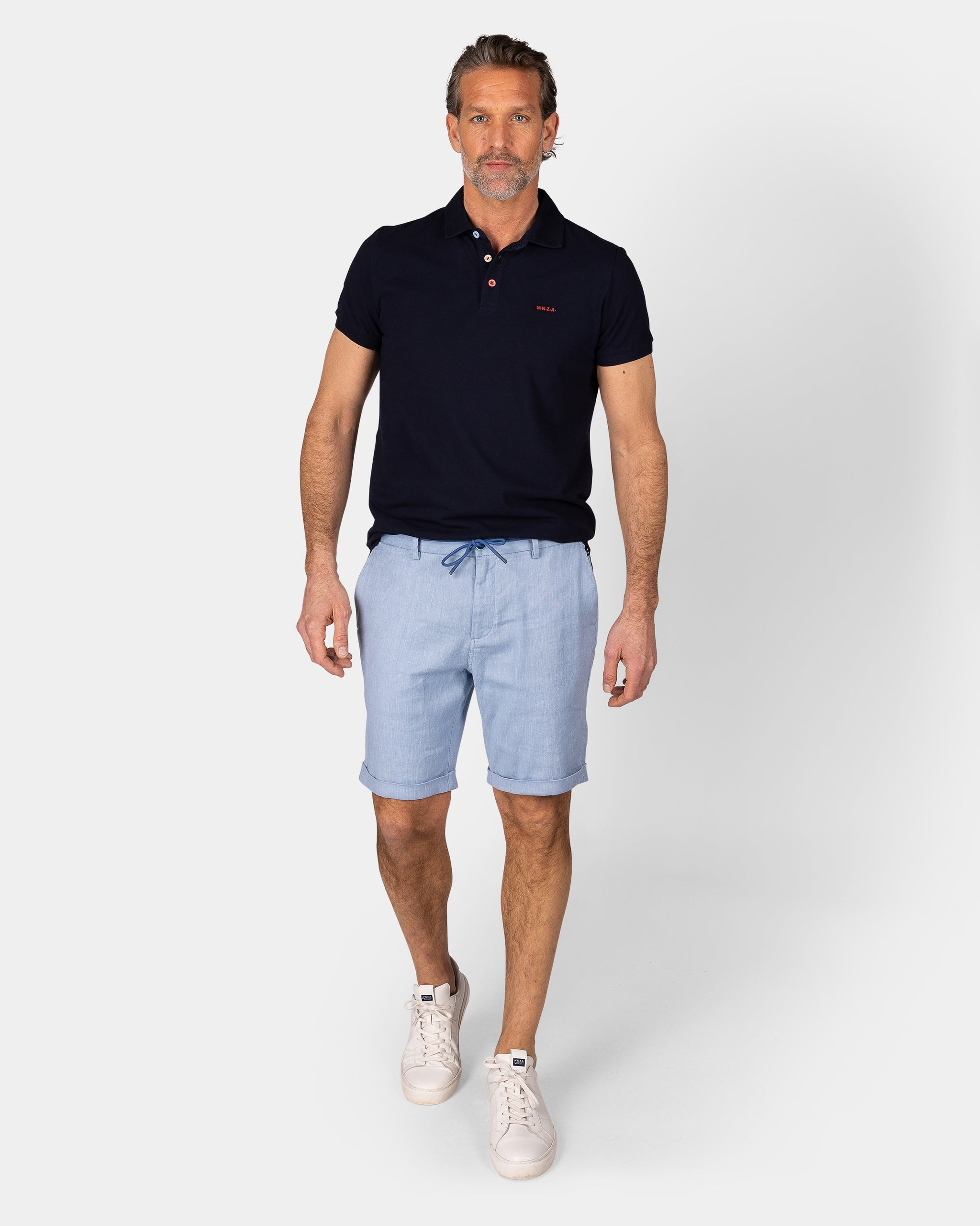 Effen katoenen navy polo Effen katoenen navy polo