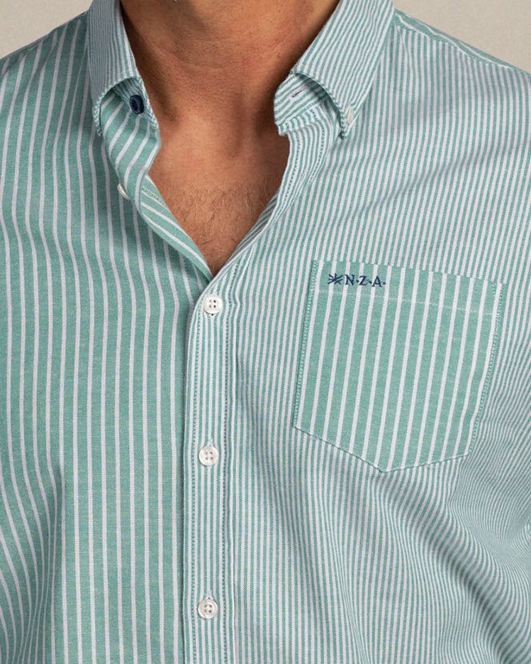 Grünes Baumwollstretchhemd Grünes Baumwollstretchhemd