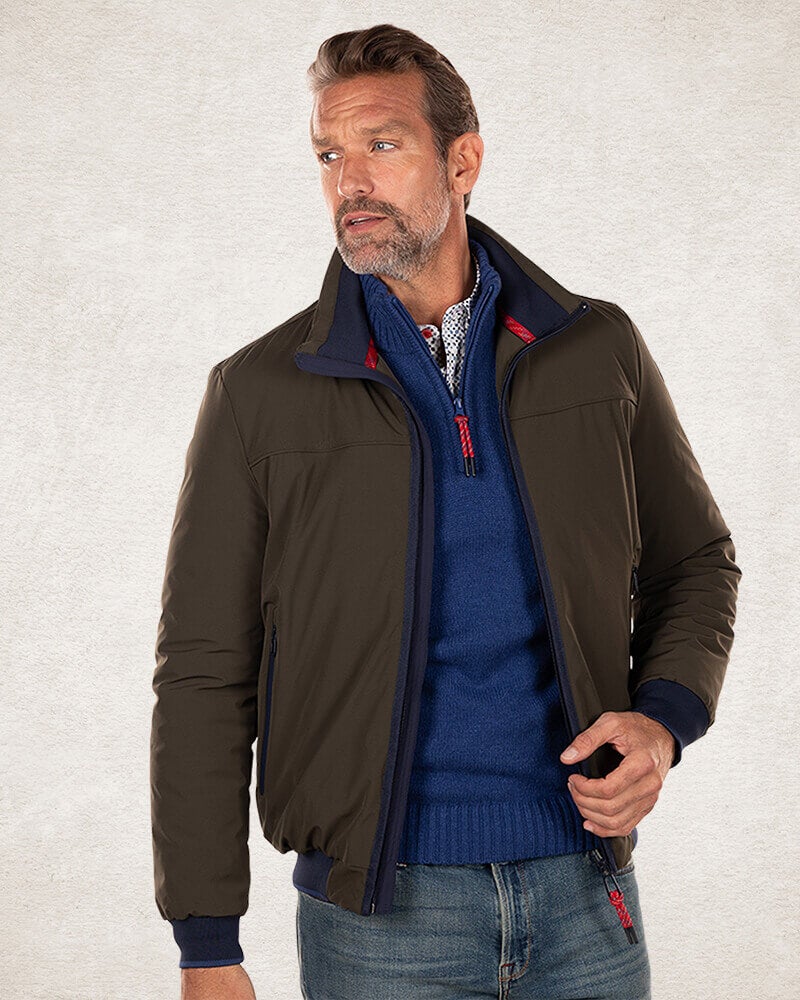 Water repellent bomber jacket  - Smoked Green Water repellent bomber jacket  - Smoked Green