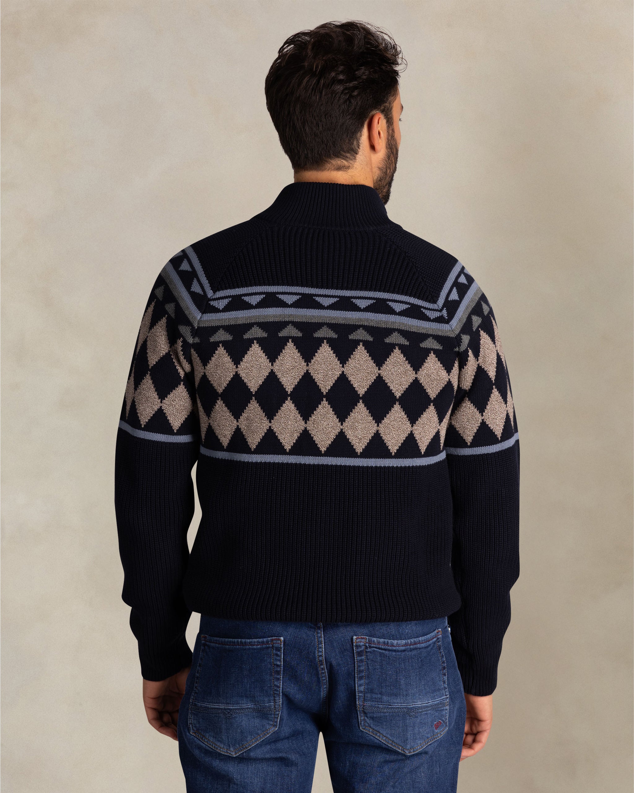 Blue cotton half zip sweater Blue cotton half zip sweater