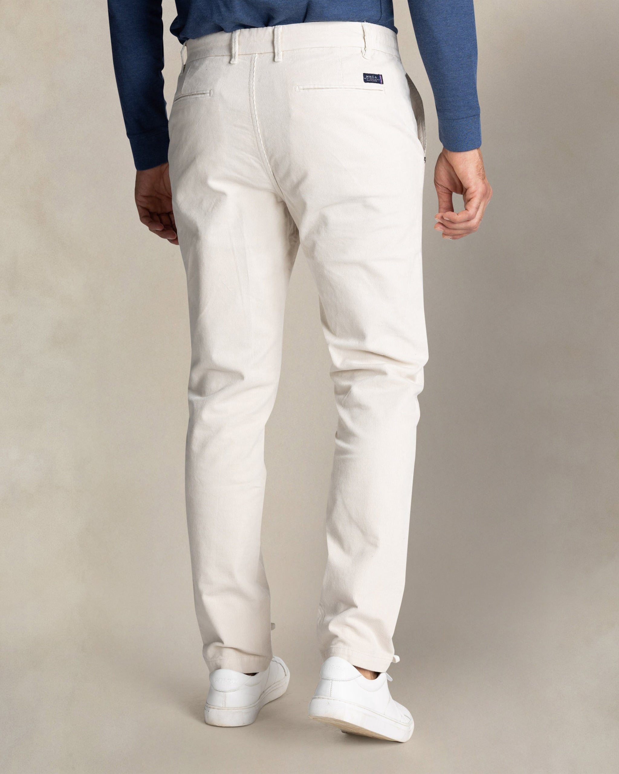 Pantalón stretch de algodón en crudo Pantalón stretch de algodón en crudo