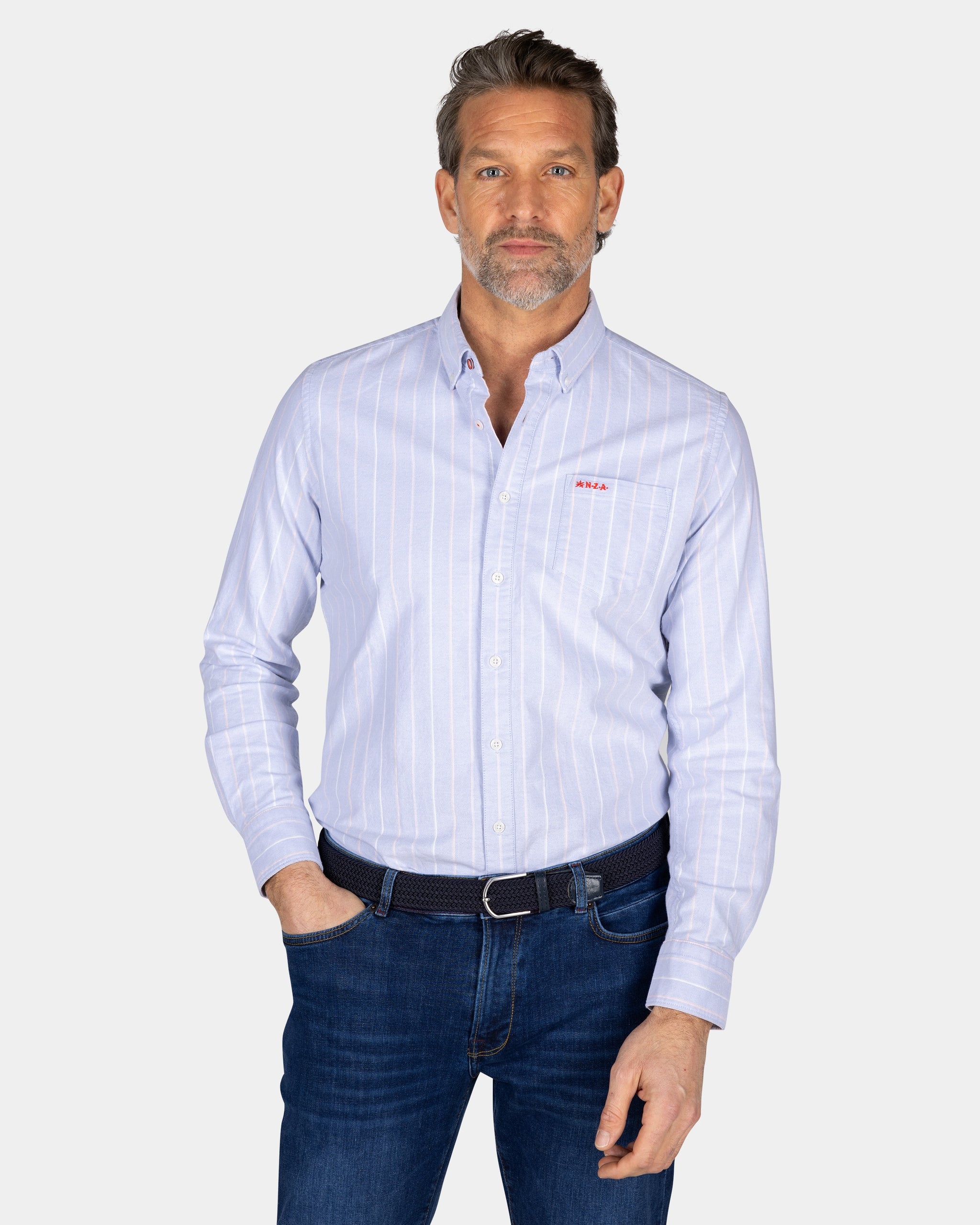 Lichtblauw gestreept overhemd Lichtblauw gestreept overhemd