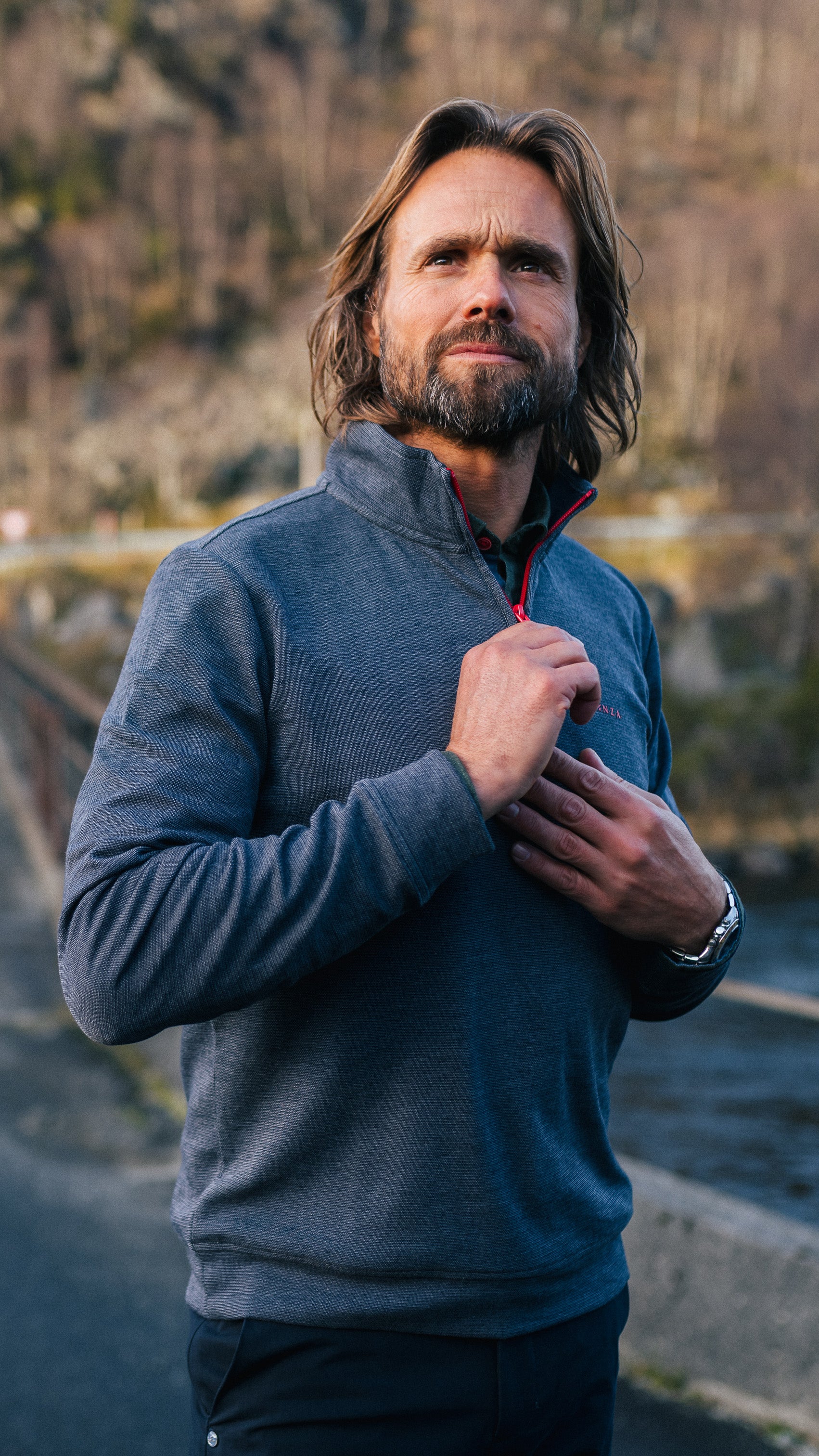 Navy fleece sweater met halve rits - Winter Navy Navy fleece sweater met halve rits - Winter Navy